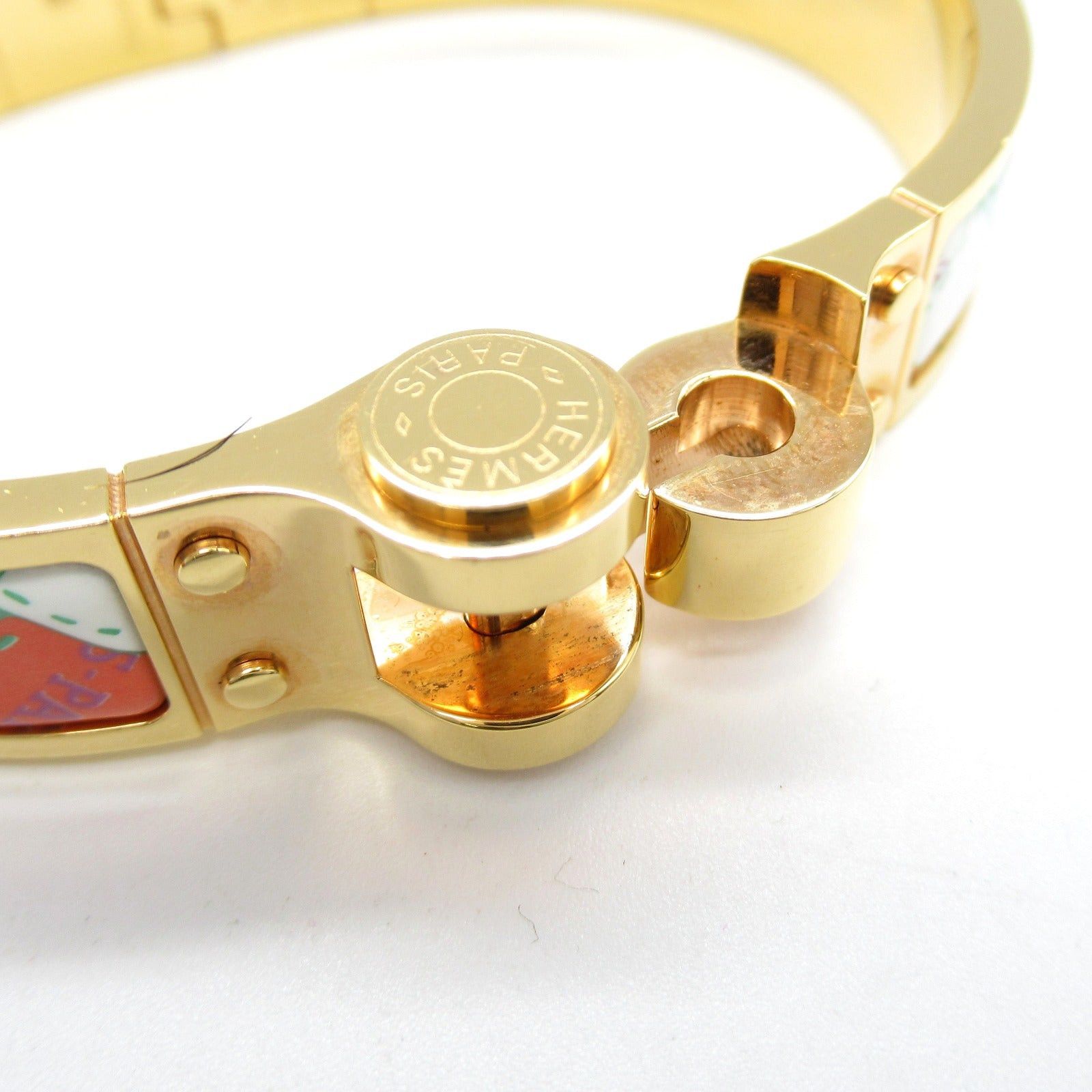 Hermes Hermes Bolduc Au Carre Charnier Bracelet Enamel Gp (Gold Plated) Gold Multicolor Size ONE SIZE - 5 Thumbnail