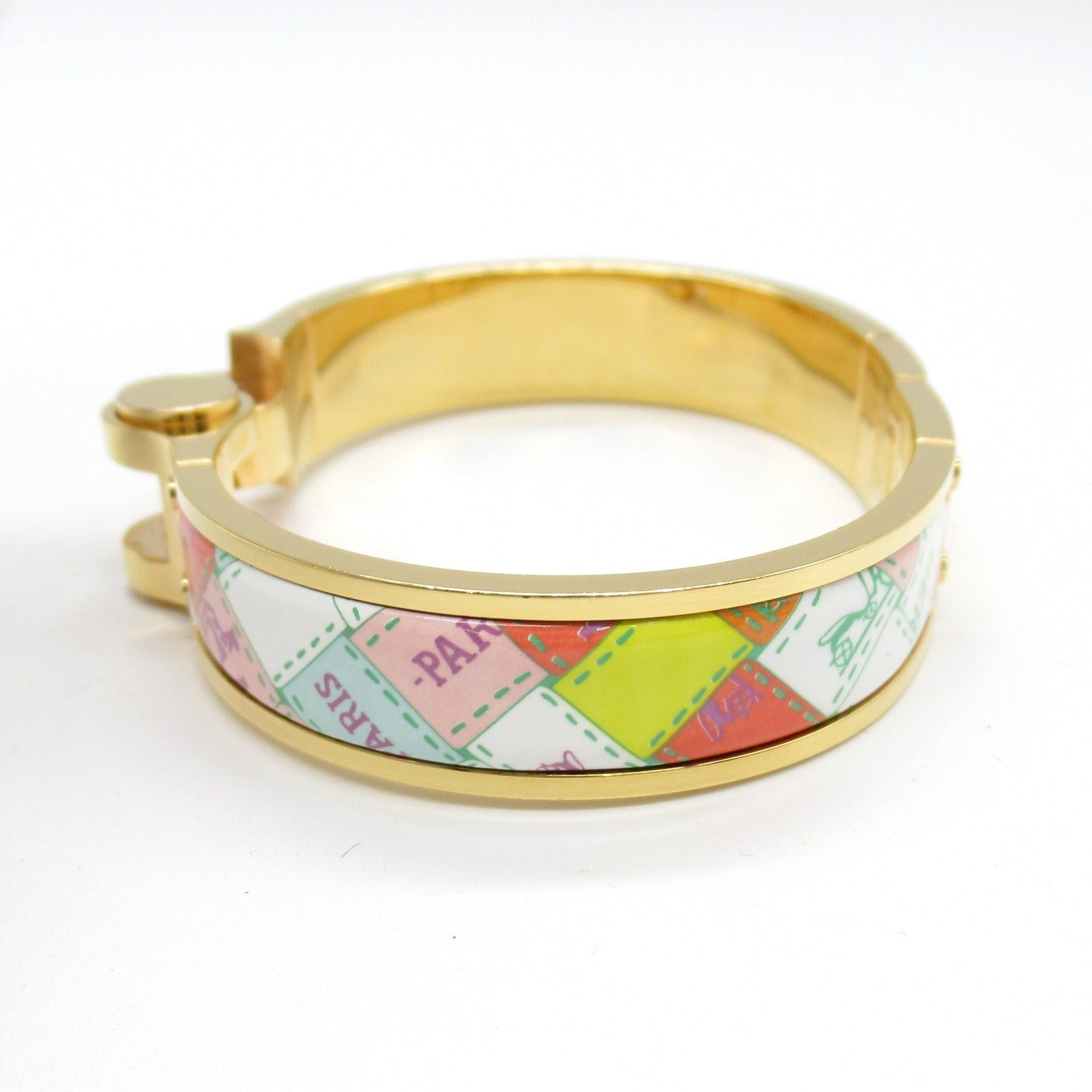 Hermes Hermes Bolduc Au Carre Charnier Bracelet Enamel Gp (Gold Plated) Gold Multicolor Size ONE SIZE - 7 Thumbnail