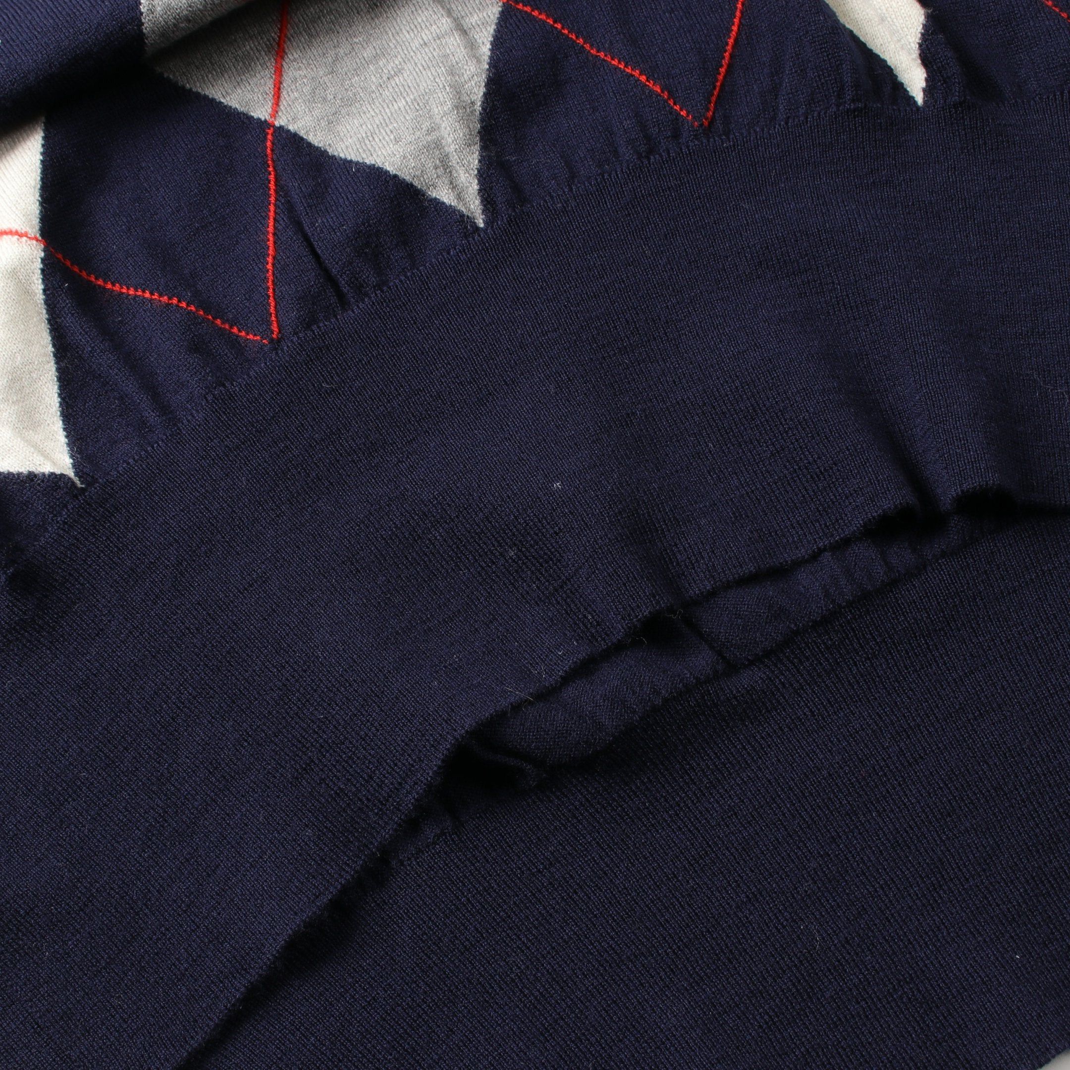 Celine Celine Knit Crew Neck Argyle Wool Navy Gray Size ONE SIZE - 5 Thumbnail