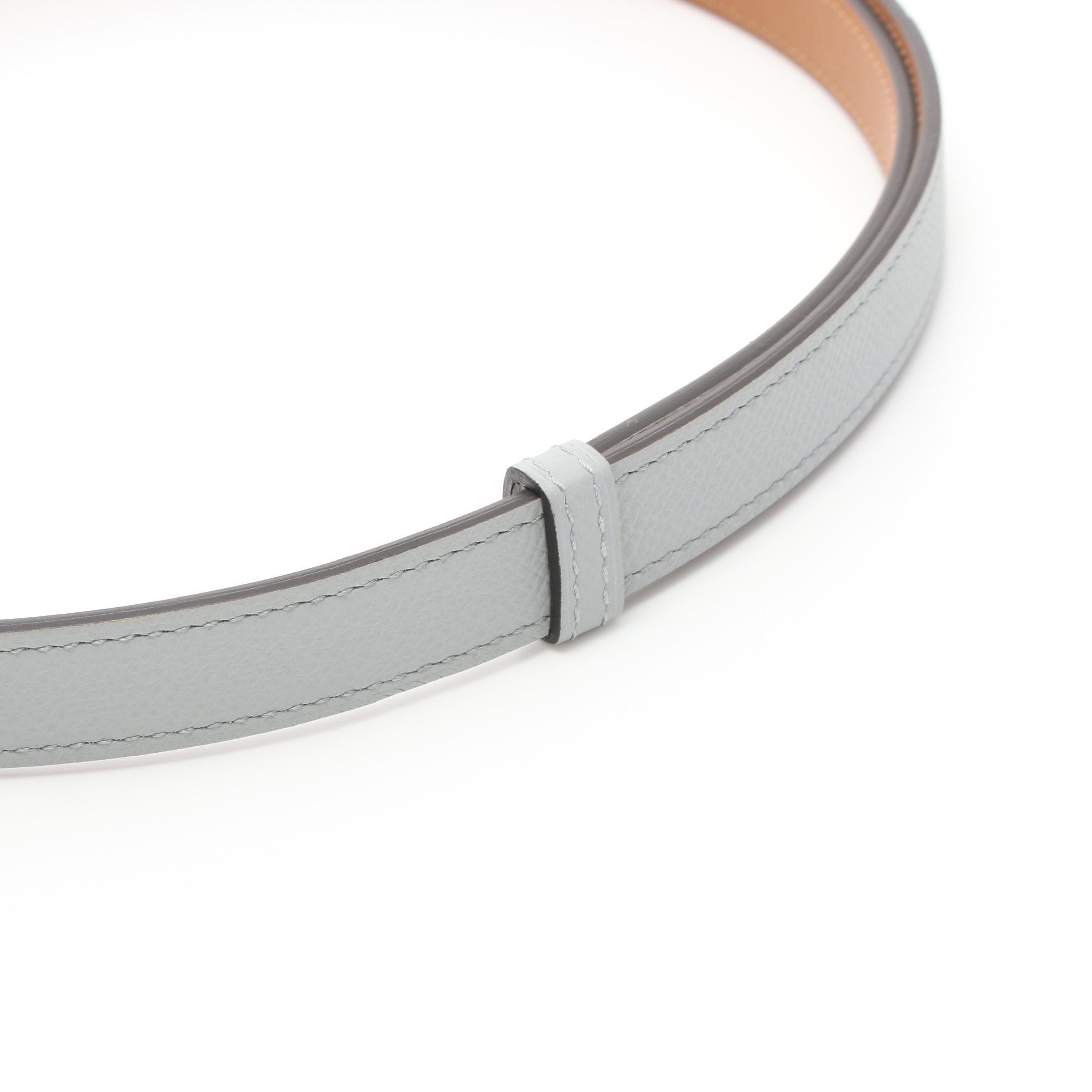 Hermes Kelly Belt Blue Glacier Gold Veau Epsom Gray Silver  display picture 3