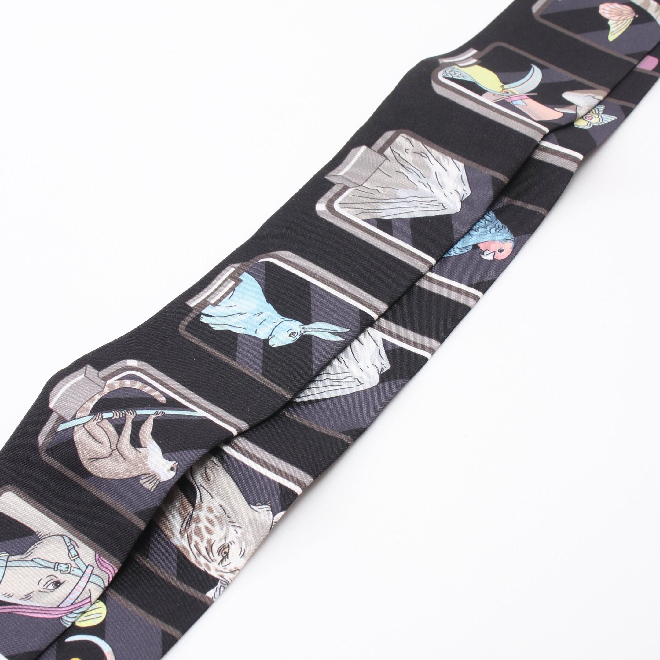 Hermes Hermes Twilly Hermes Story Ribbon Scarf Silk Black Multicolor Size ONE SIZE - 5 Thumbnail
