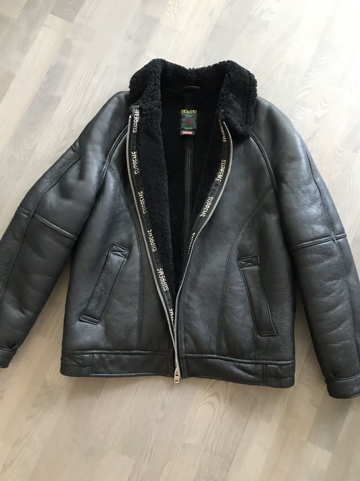 Supreme schott hot sale shearling bomber