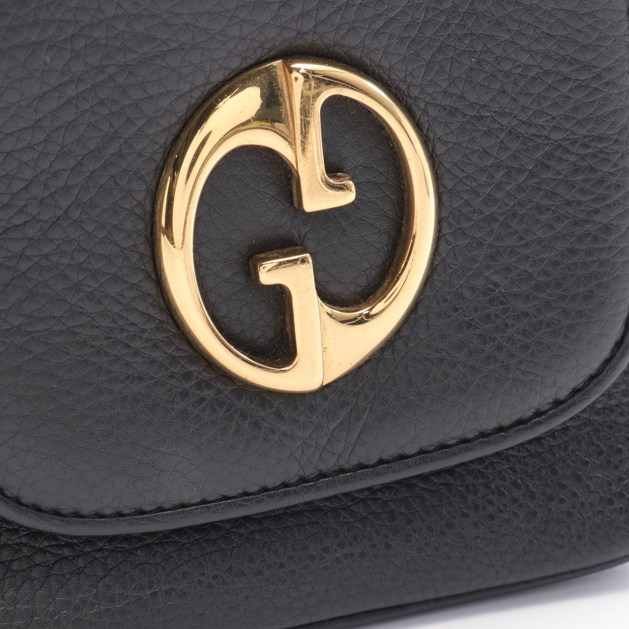 Gucci Gucci Double G Chain Shoulder Bag Leather Black Size ONE SIZE - 6 Thumbnail