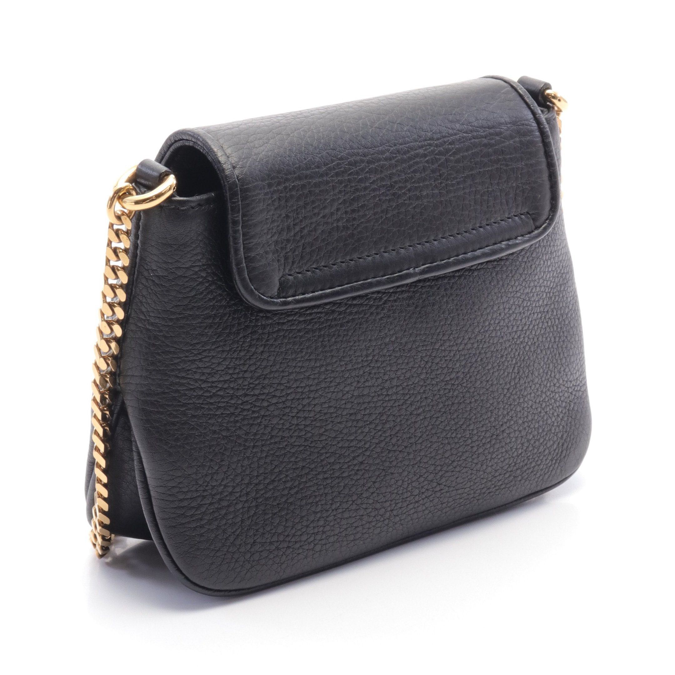 Gucci Gucci Double G Chain Shoulder Bag Leather Black Size ONE SIZE - 2 Thumbnail