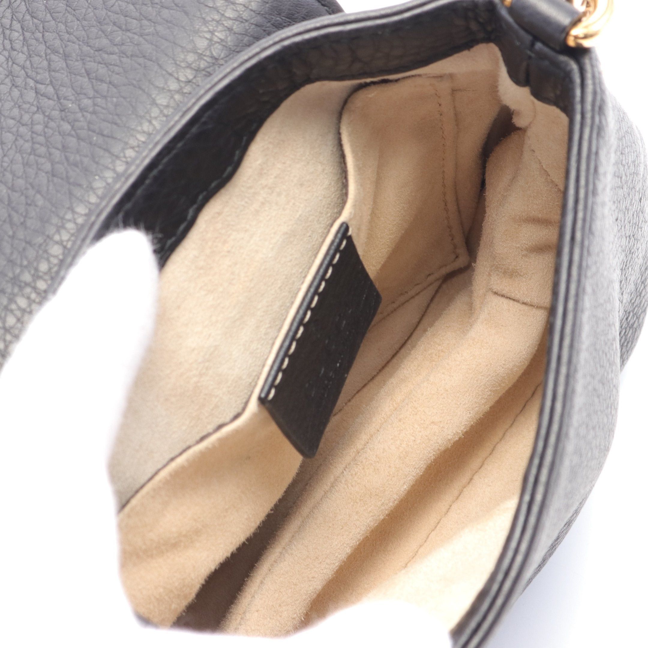 Gucci Gucci Double G Chain Shoulder Bag Leather Black Size ONE SIZE - 3 Thumbnail