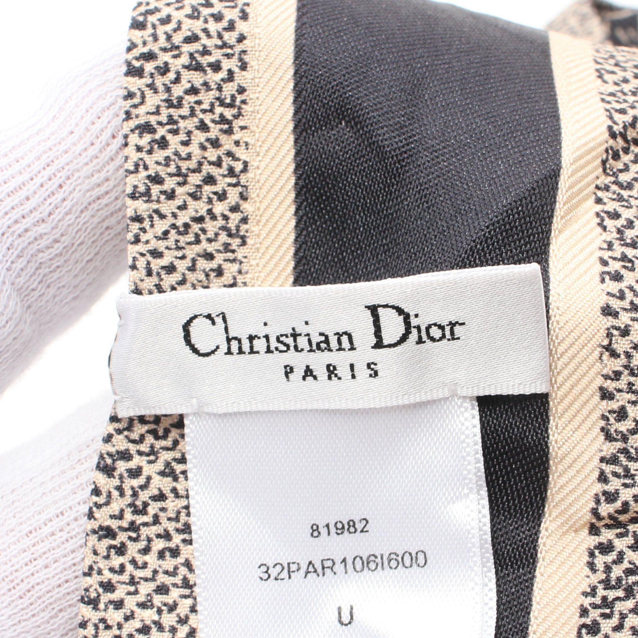 Dior Dior Plan De Paris Mitzah Scarf Silk Beige Black Size ONE SIZE - 2 Thumbnail