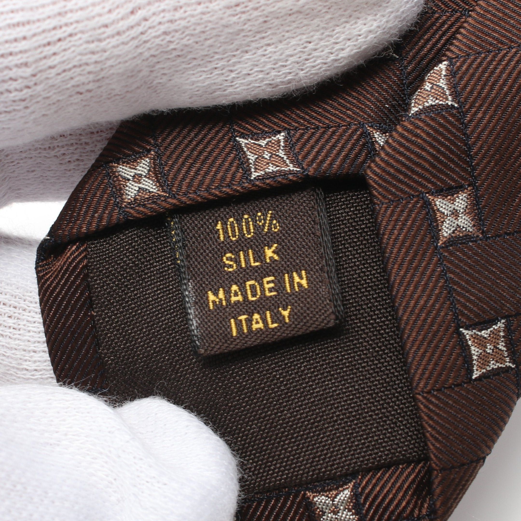 Louis Vuitton Louis Vuitton Tie Silk Brown Size ONE SIZE - 5 Thumbnail