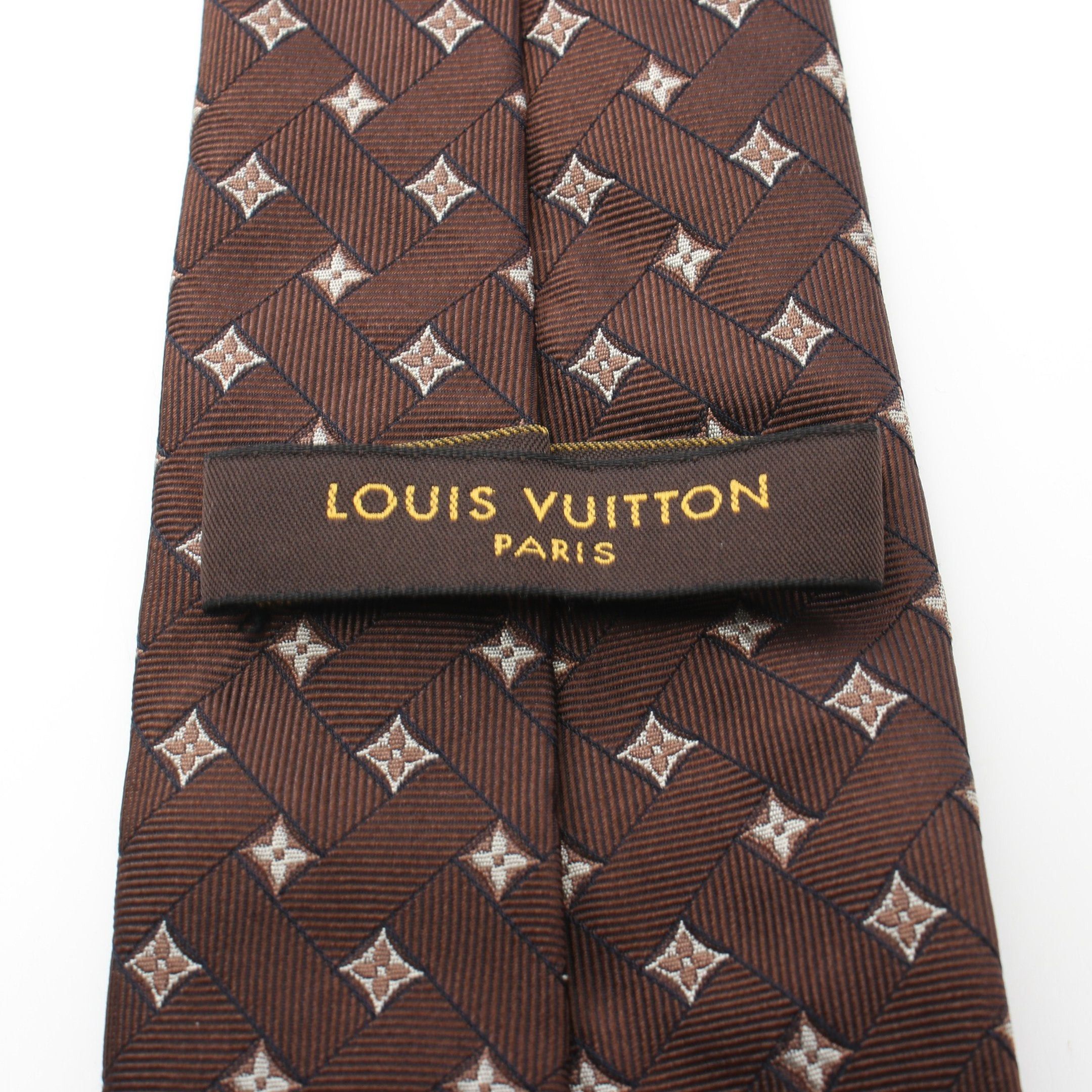 Louis Vuitton Louis Vuitton Tie Silk Brown Size ONE SIZE - 4 Thumbnail
