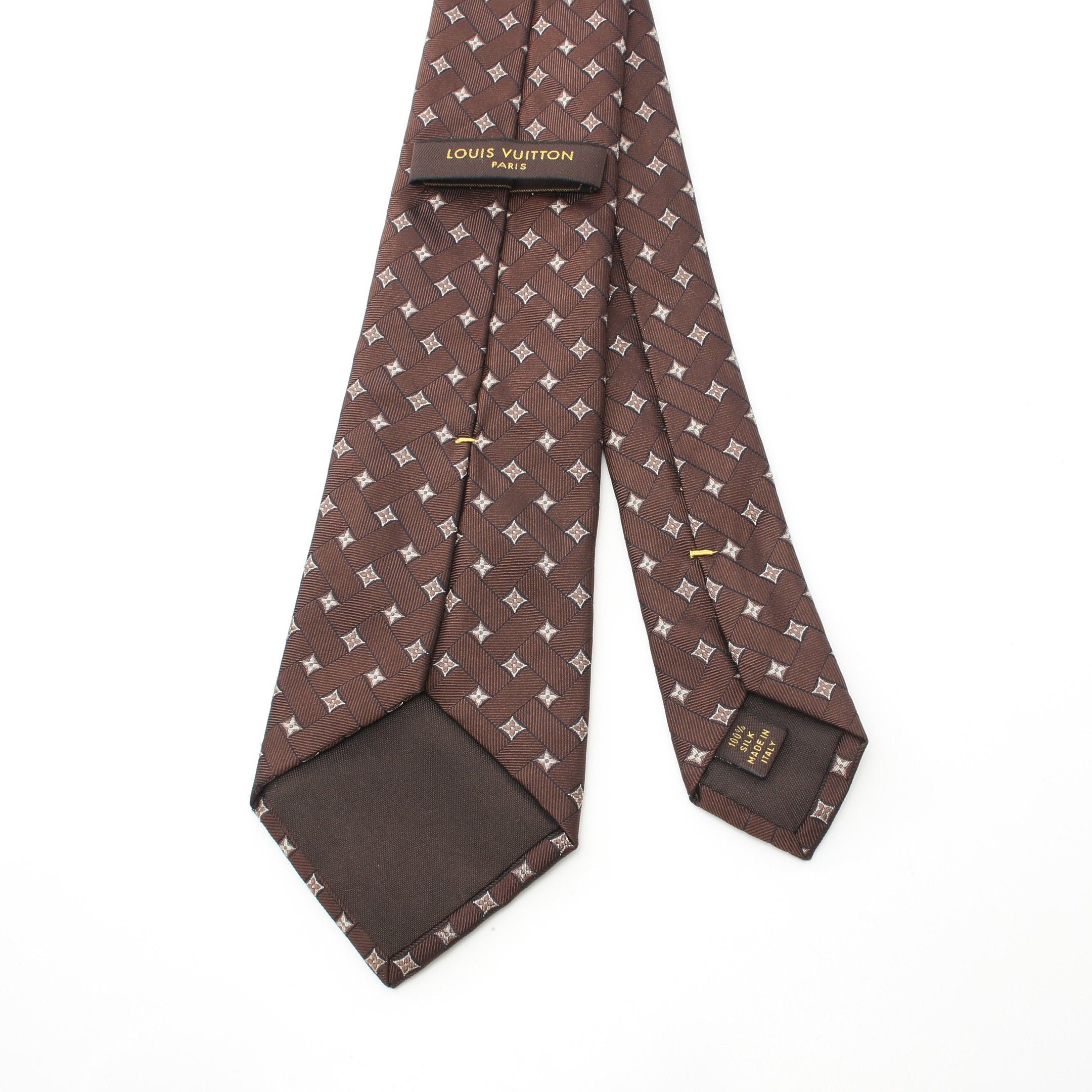 Louis Vuitton Louis Vuitton Tie Silk Brown Size ONE SIZE - 3 Thumbnail