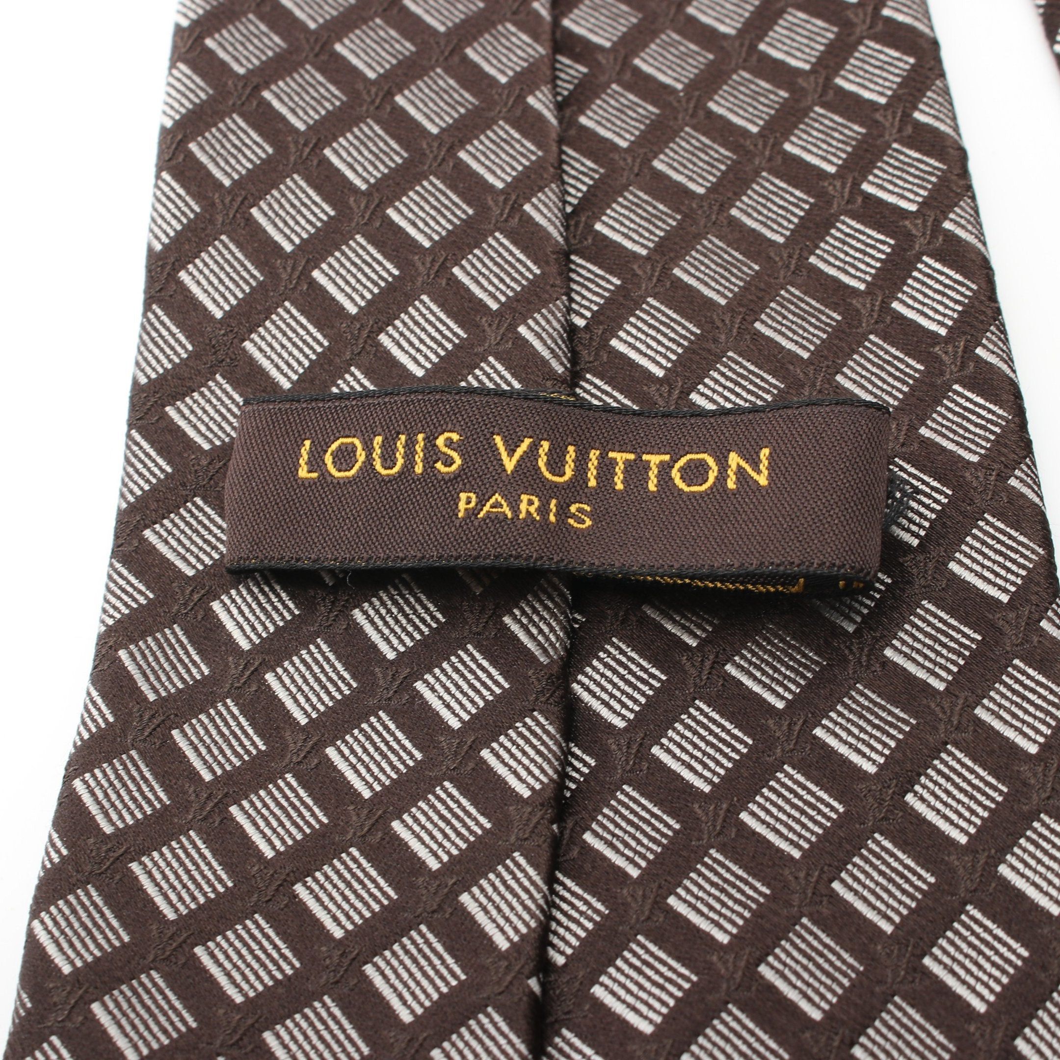Louis Vuitton Louis Vuitton Tie Silk Brown Size ONE SIZE - 4 Thumbnail