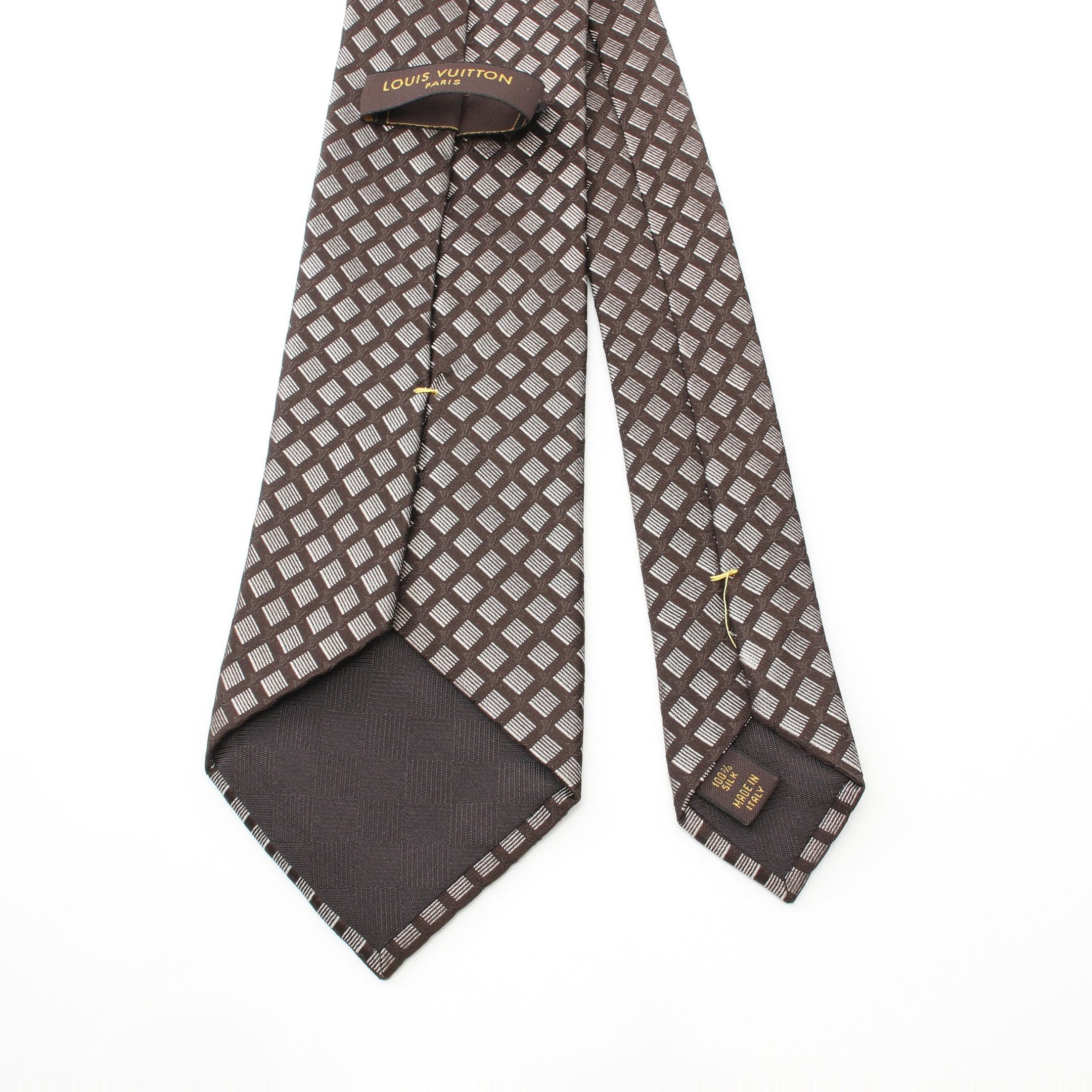 Louis Vuitton Louis Vuitton Tie Silk Brown Size ONE SIZE - 3 Thumbnail