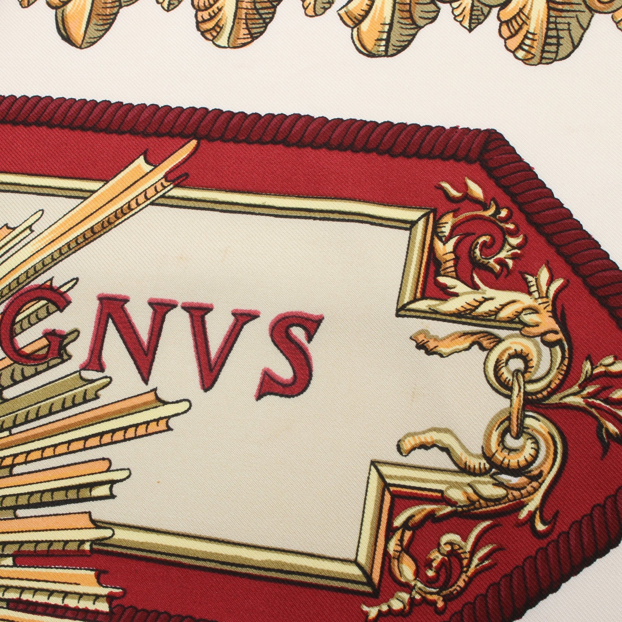 Hermes Hermes Carres 90 Lvdovicvs Magnvs Scarf Silk Bordeaux Multicolor Size ONE SIZE - 5 Thumbnail