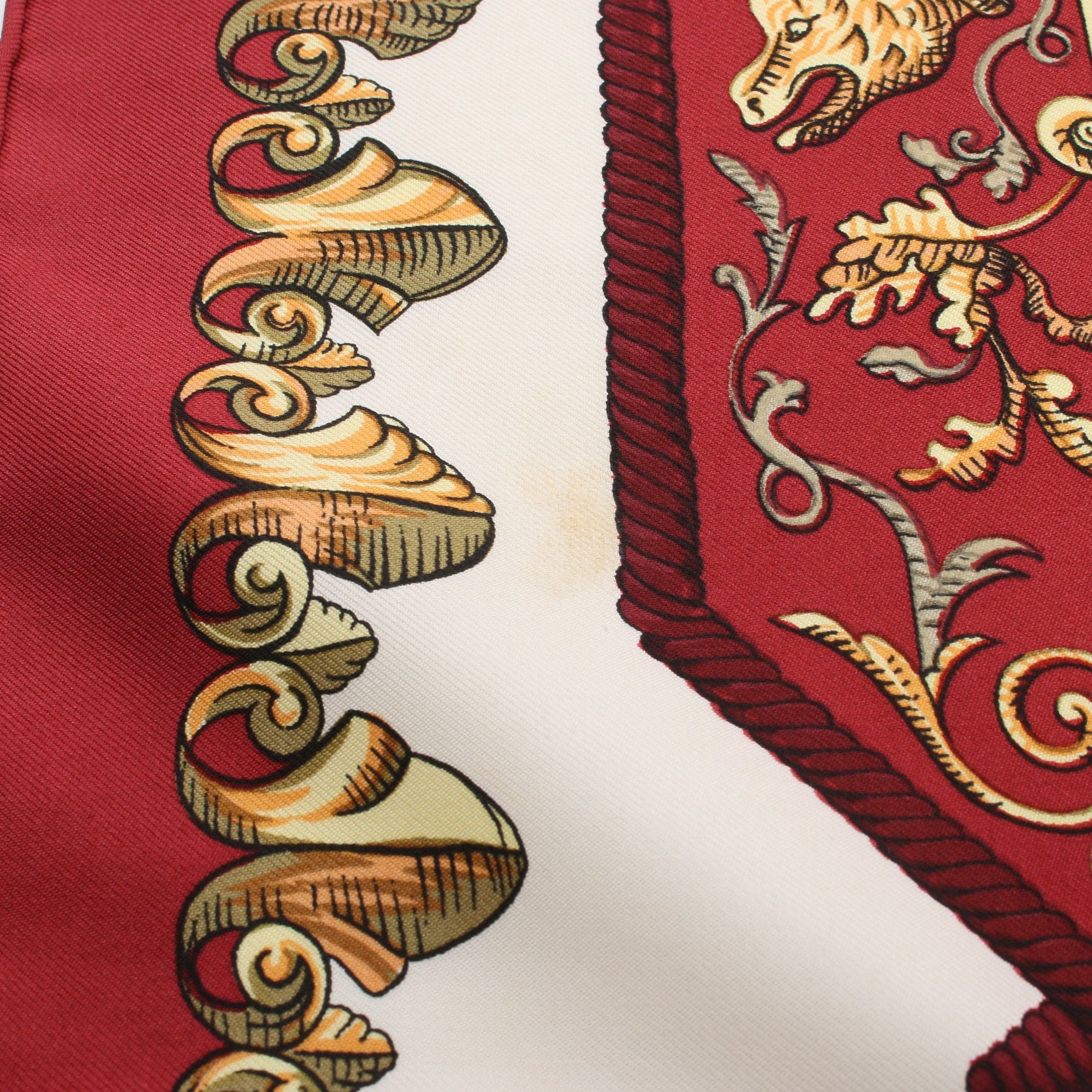 Hermes Hermes Carres 90 Lvdovicvs Magnvs Scarf Silk Bordeaux Multicolor Size ONE SIZE - 6 Thumbnail