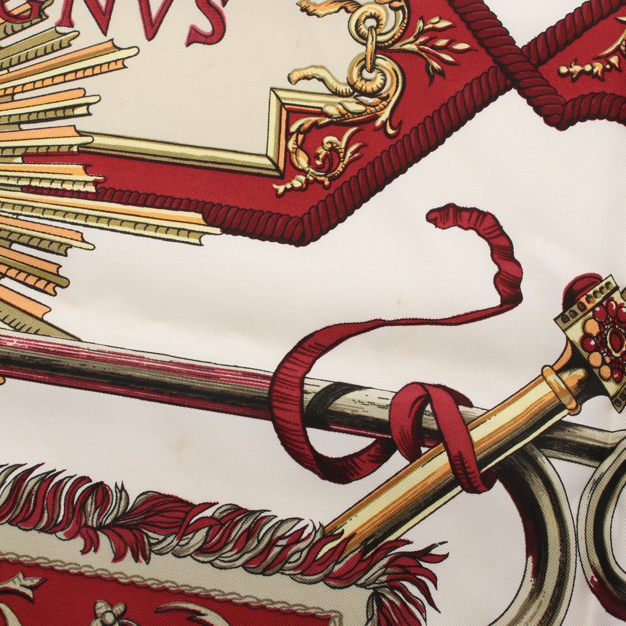 Hermes Hermes Carres 90 Lvdovicvs Magnvs Scarf Silk Bordeaux Multicolor Size ONE SIZE - 9 Thumbnail