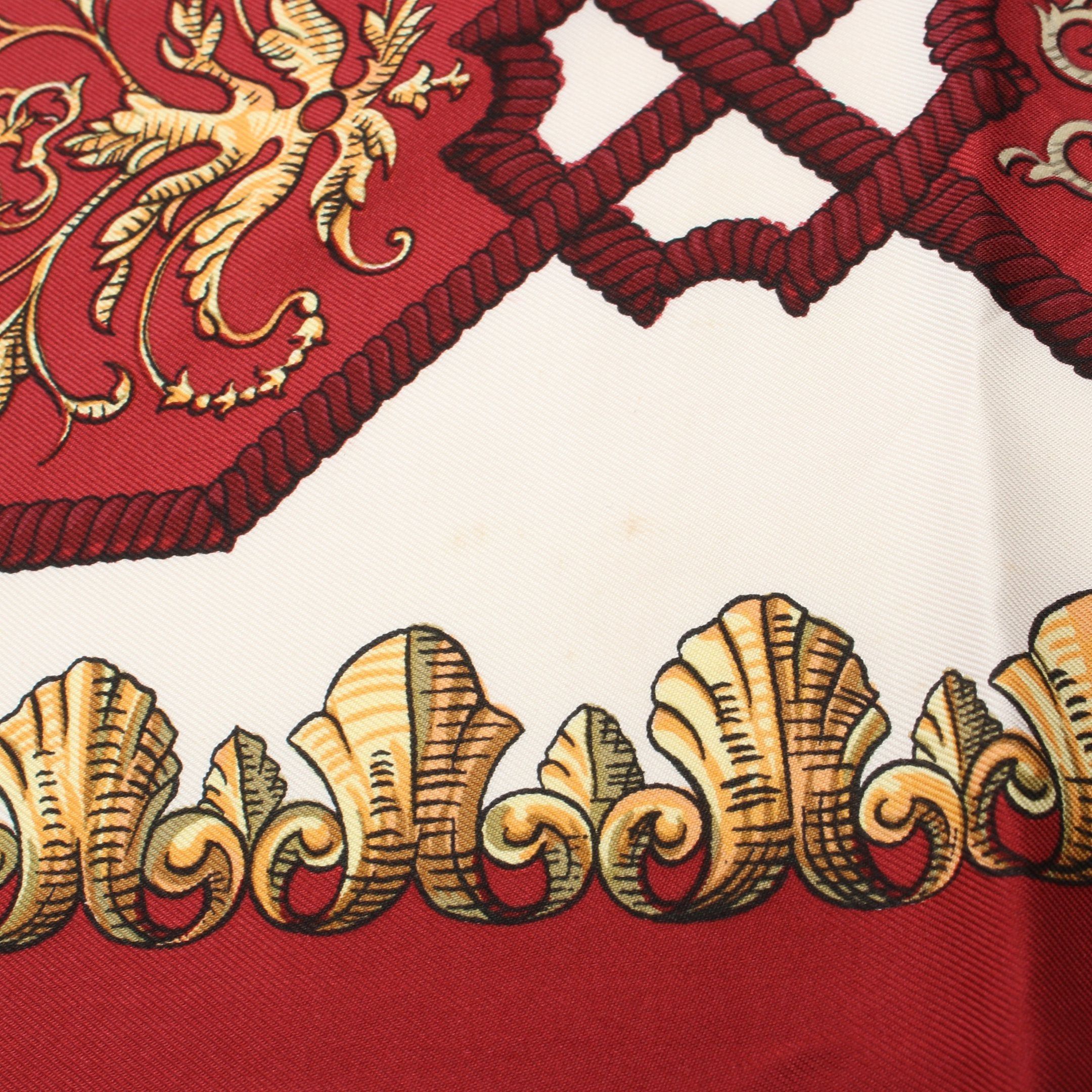 Hermes Hermes Carres 90 Lvdovicvs Magnvs Scarf Silk Bordeaux Multicolor Size ONE SIZE - 8 Thumbnail