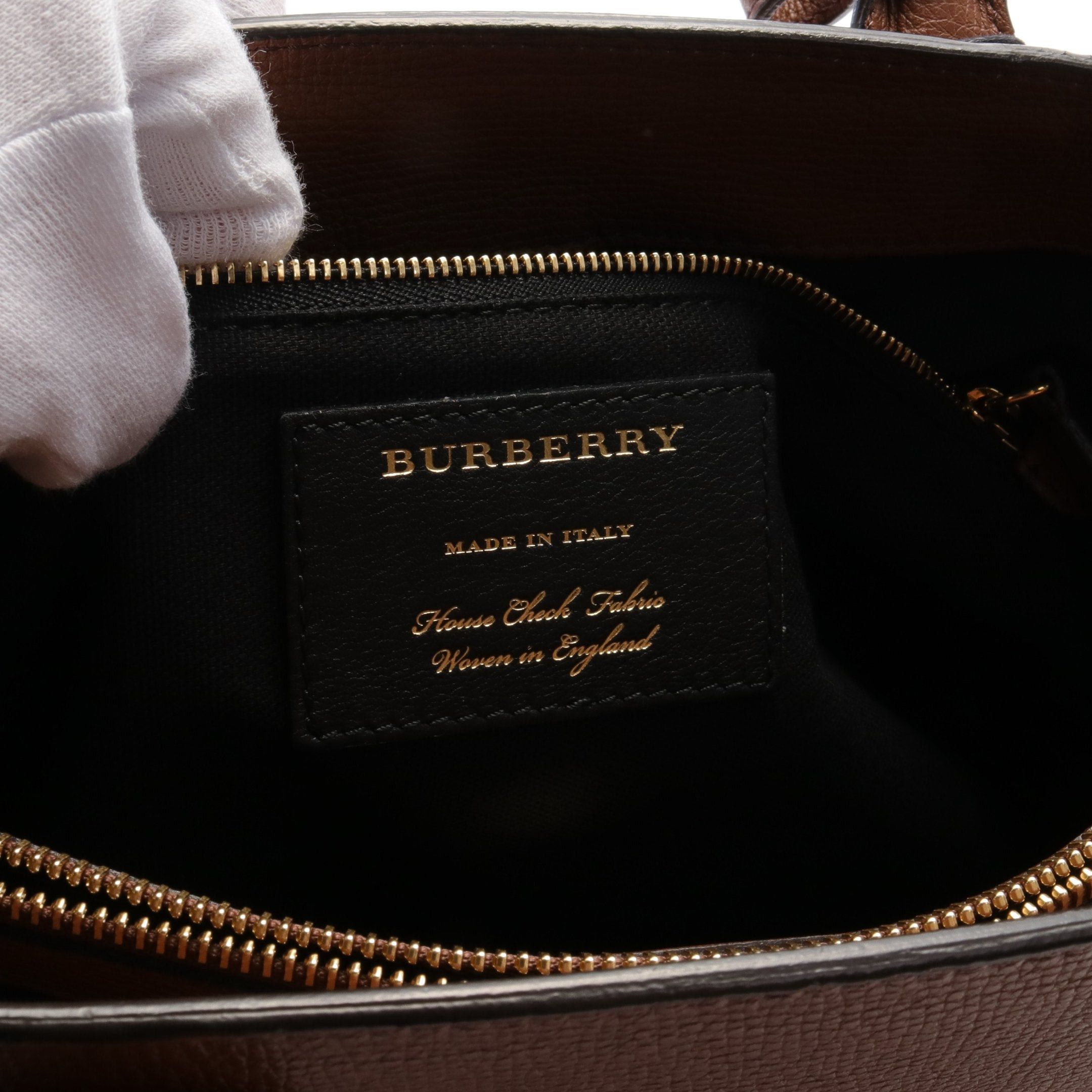 Burberry Burberry Handbag Check Leather Brown Size ONE SIZE - 4 Thumbnail