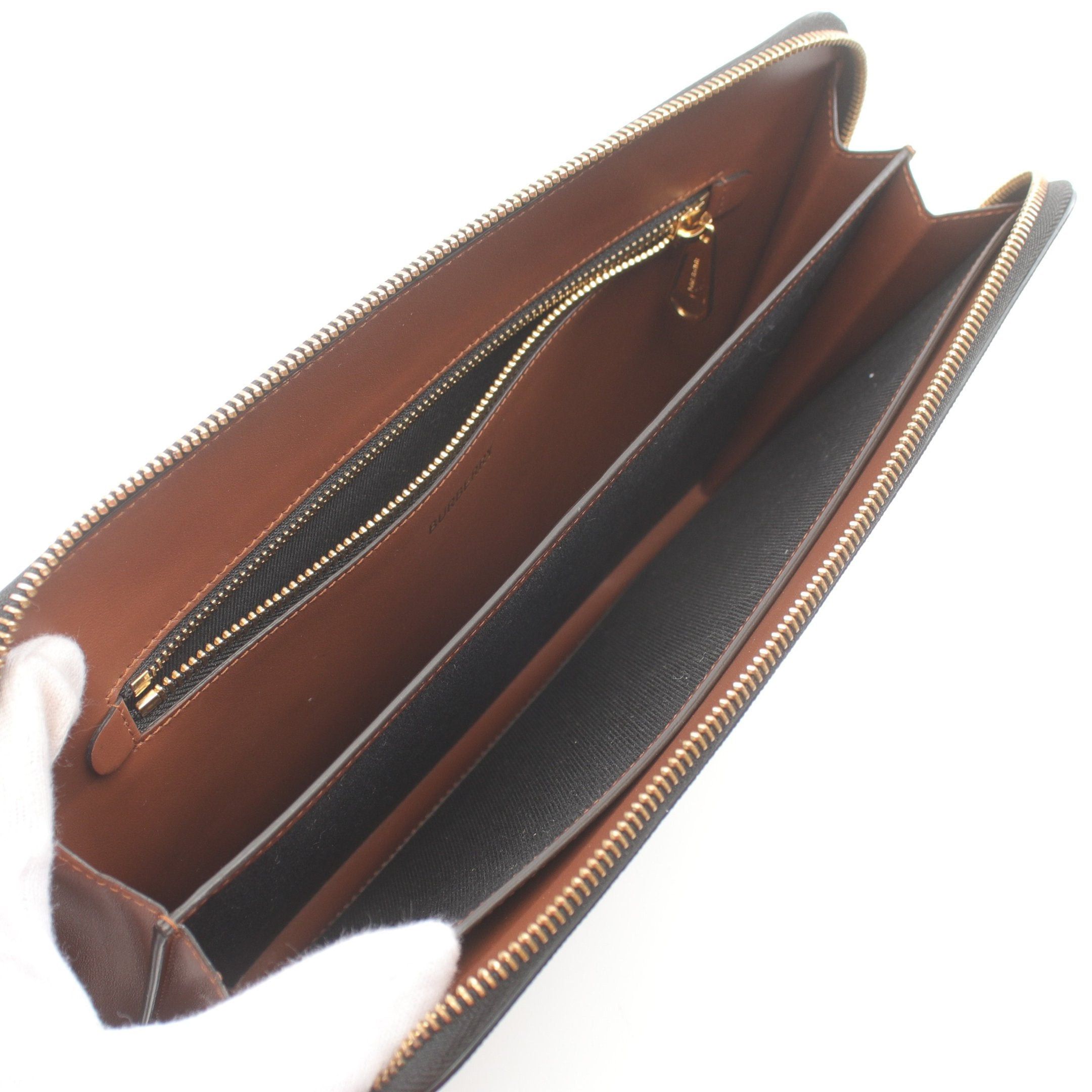 Burberry Burberry Tb Monogram Clutch Bag Leather Beige Multicolor Size ONE SIZE - 3 Thumbnail