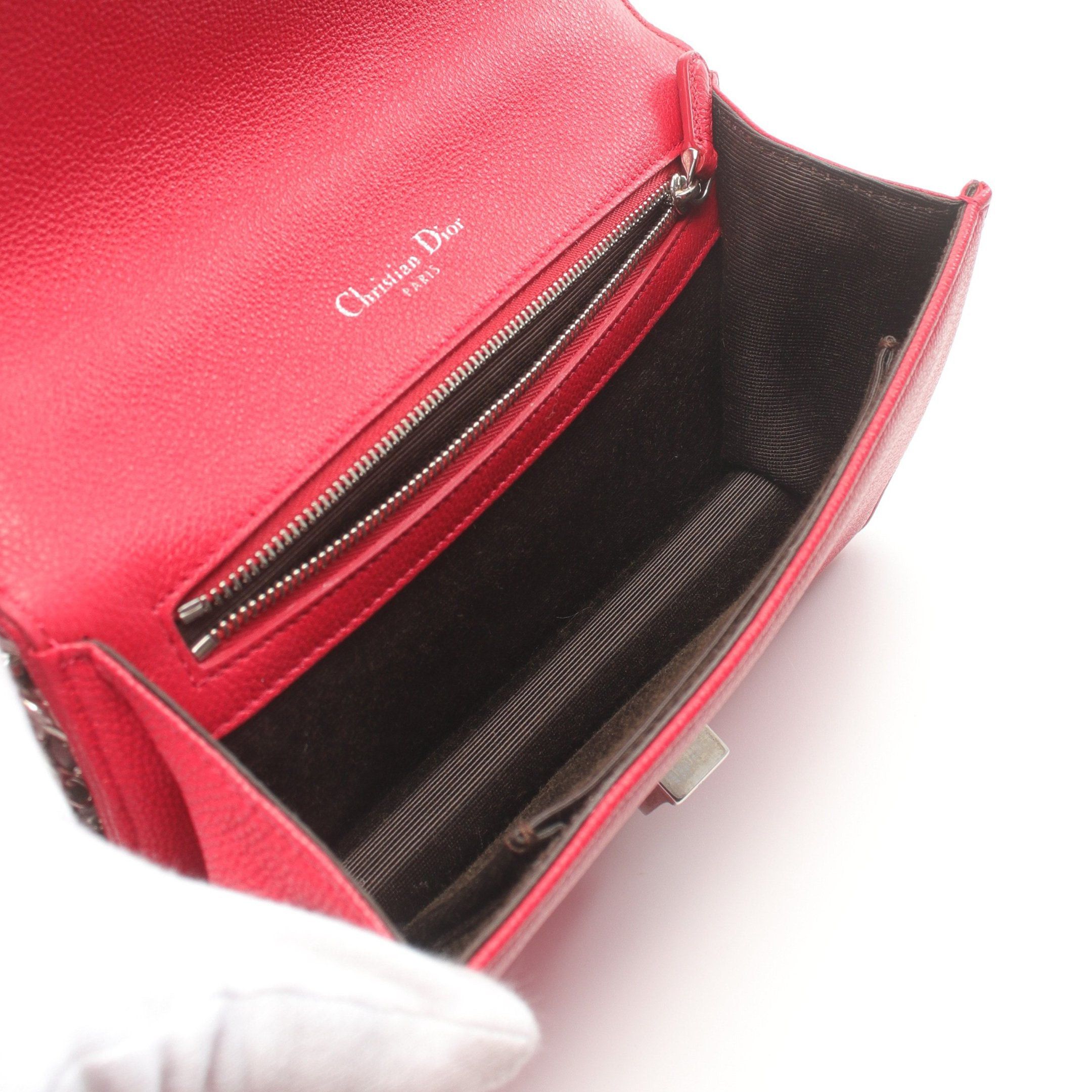 Dior Dior Diorama Chain Shoulder Bag Leather Red Size ONE SIZE - 3 Thumbnail