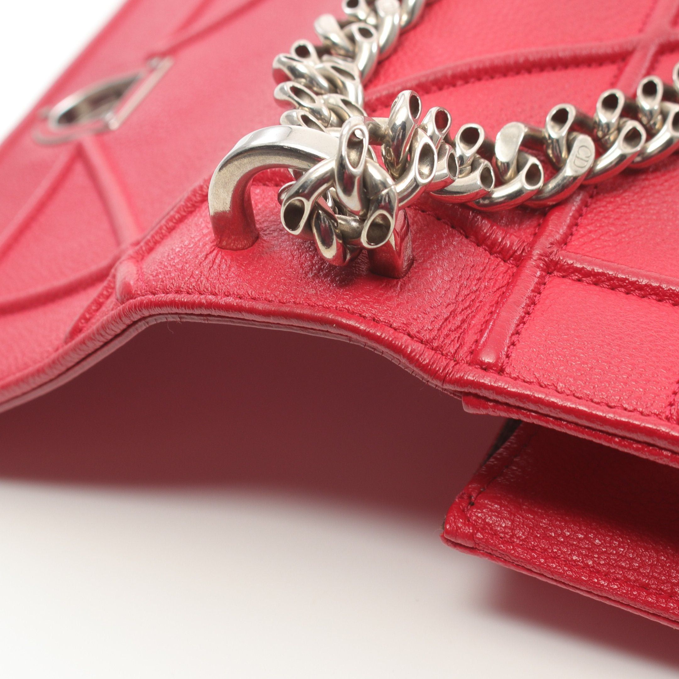 Dior Dior Diorama Chain Shoulder Bag Leather Red Size ONE SIZE - 8 Thumbnail