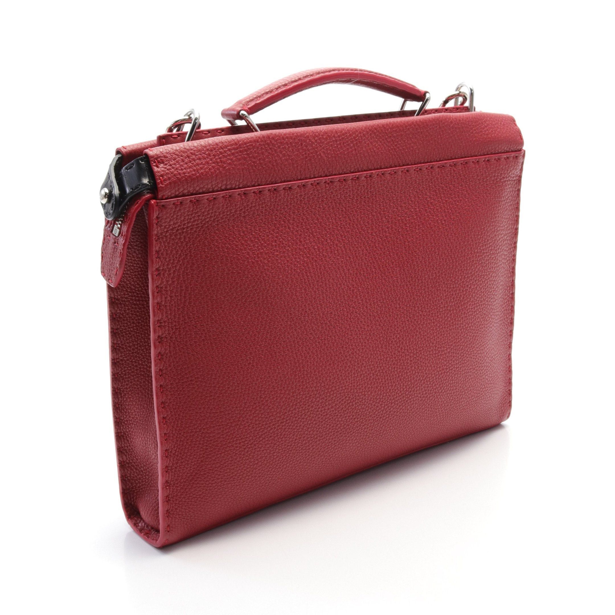 Fendi Fendi Peekaboo Fit Business Bag Leather Red Size ONE SIZE - 2 Thumbnail