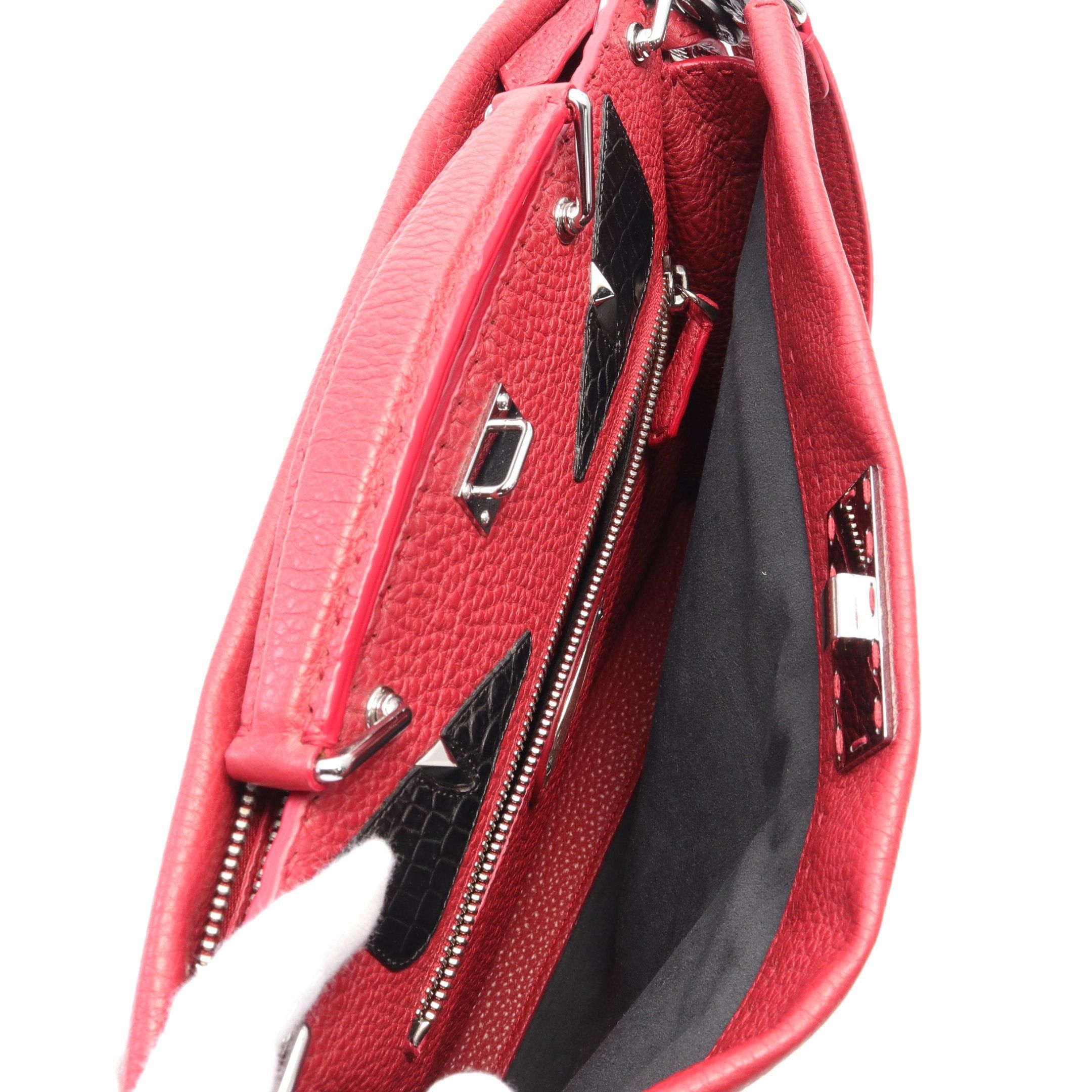 Fendi Fendi Peekaboo Fit Business Bag Leather Red Size ONE SIZE - 3 Thumbnail