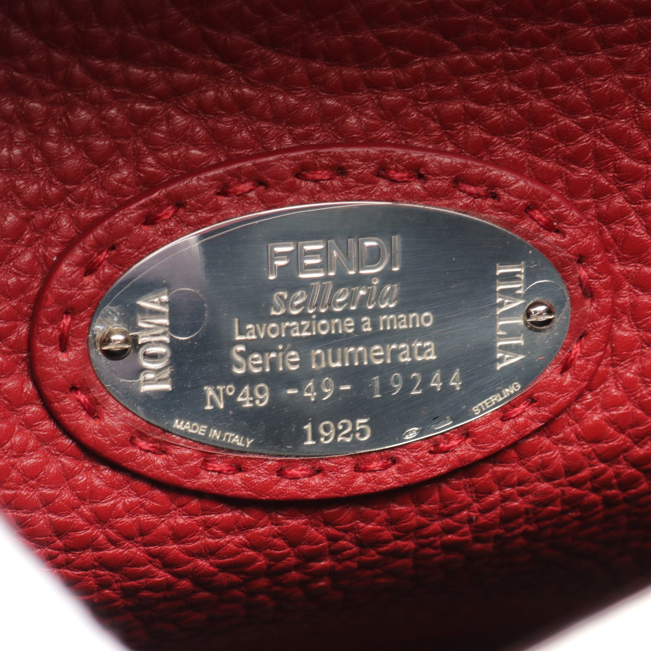 Fendi Fendi Peekaboo Fit Business Bag Leather Red Size ONE SIZE - 4 Thumbnail