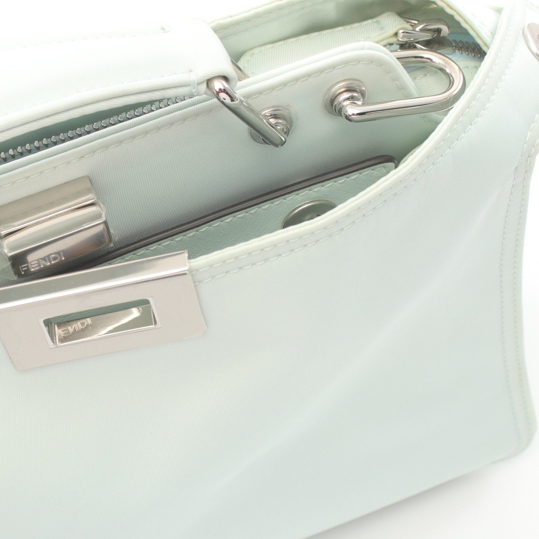 Fendi Fendi Peekaboo Isee U Small Handbag Nylon Light Green Size ONE SIZE - 10 Thumbnail