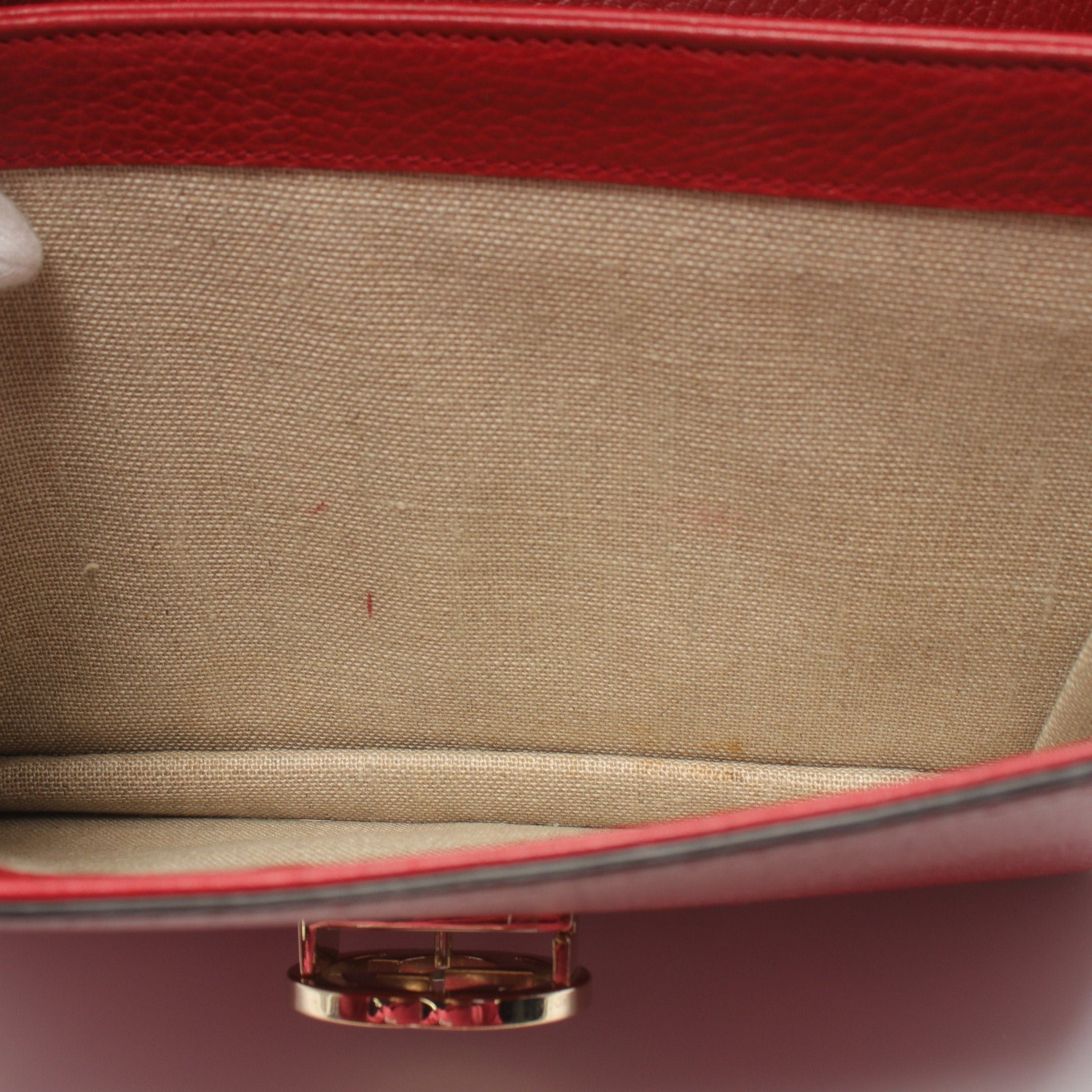 Gucci Gucci Interlocking G Chain Shoulder Bag Leather Red Size ONE SIZE - 7 Thumbnail