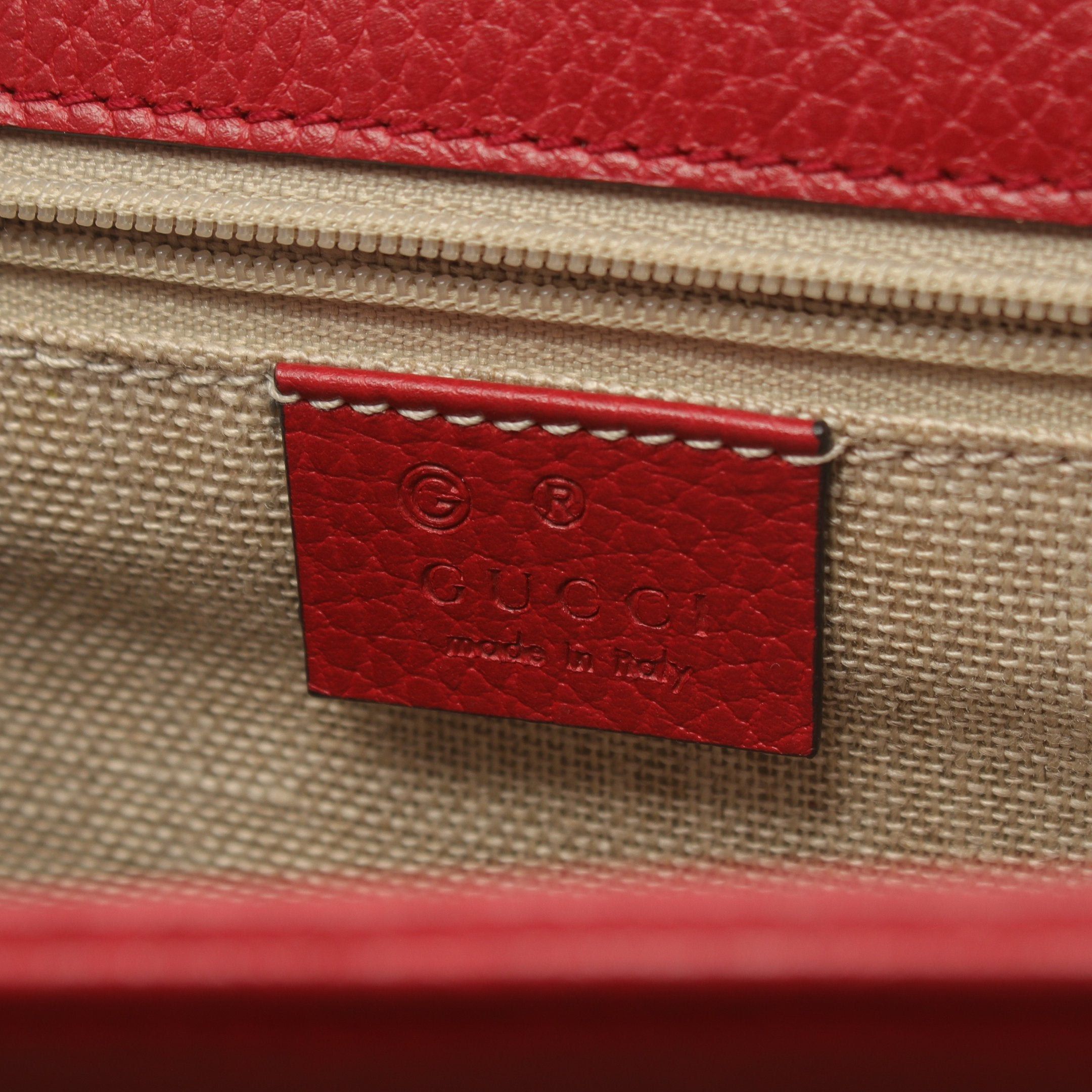 Gucci Gucci Interlocking G Chain Shoulder Bag Leather Red Size ONE SIZE - 4 Thumbnail