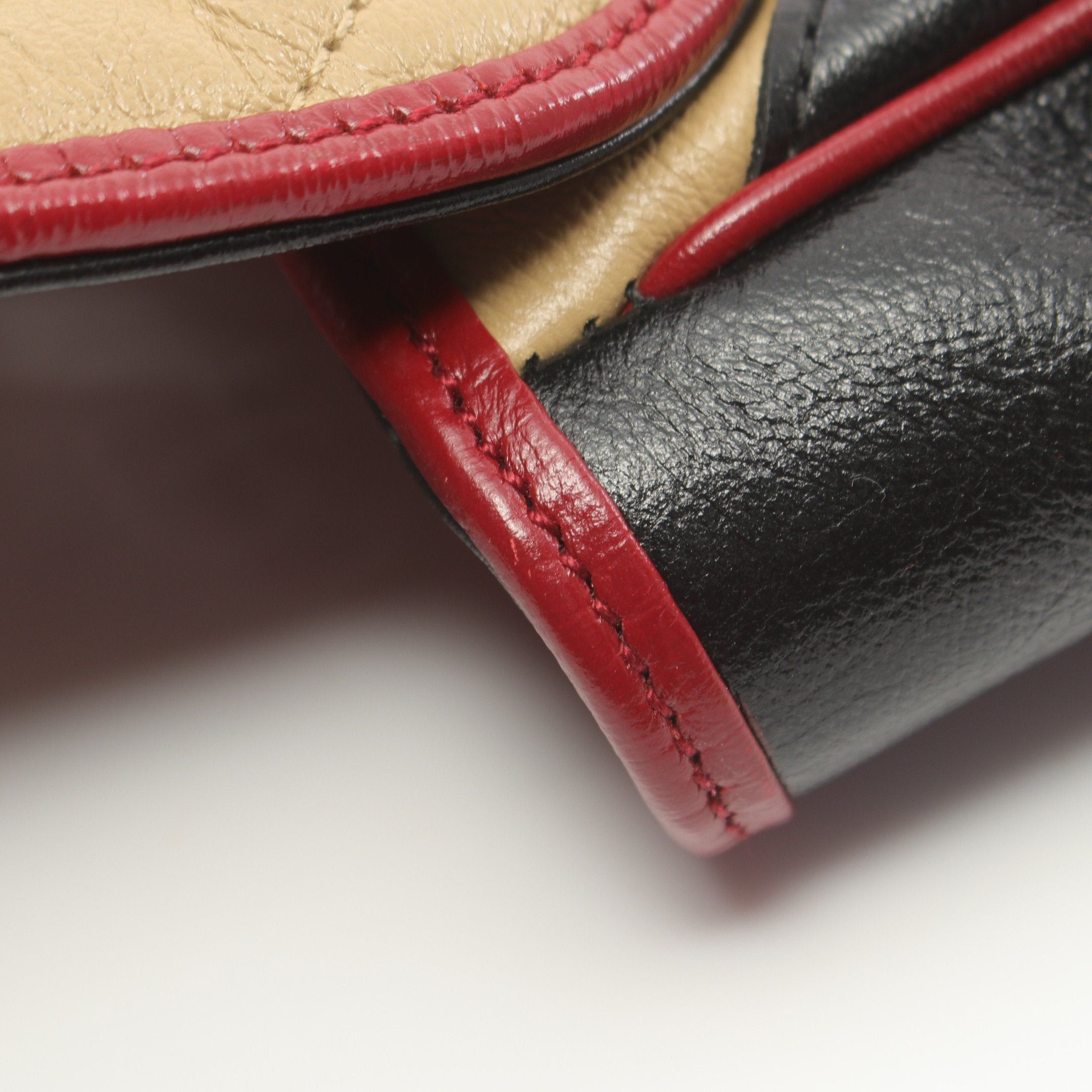 Gucci Gucci Gg Marmont Quilting Small Chain Shoulder Bag Leather Beige Black Red Size ONE SIZE - 7 Thumbnail