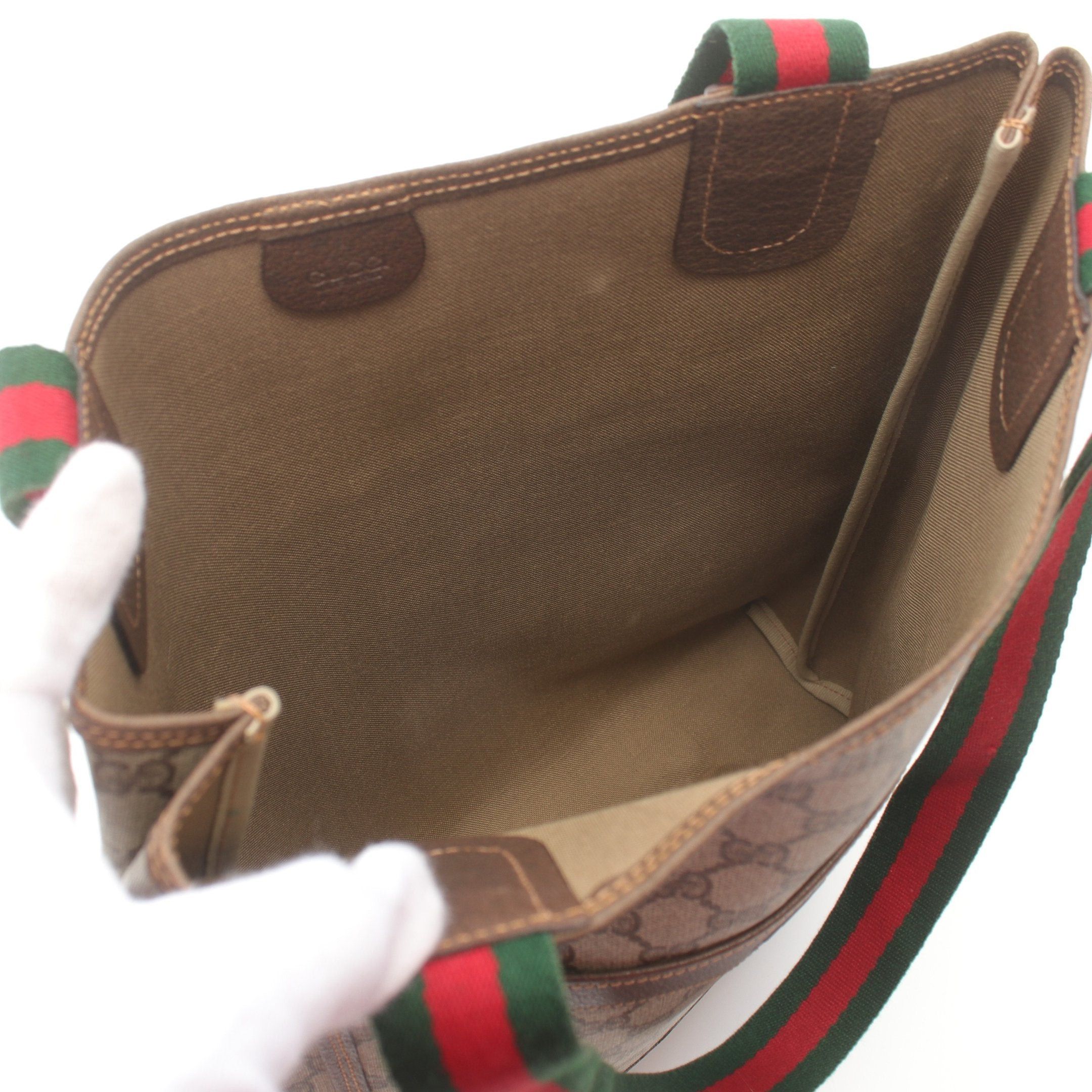 Gucci Gucci Old Gucci Sherry Line Shoulder Bag Tote Leather Beige Multicolor Size ONE SIZE - 3 Thumbnail