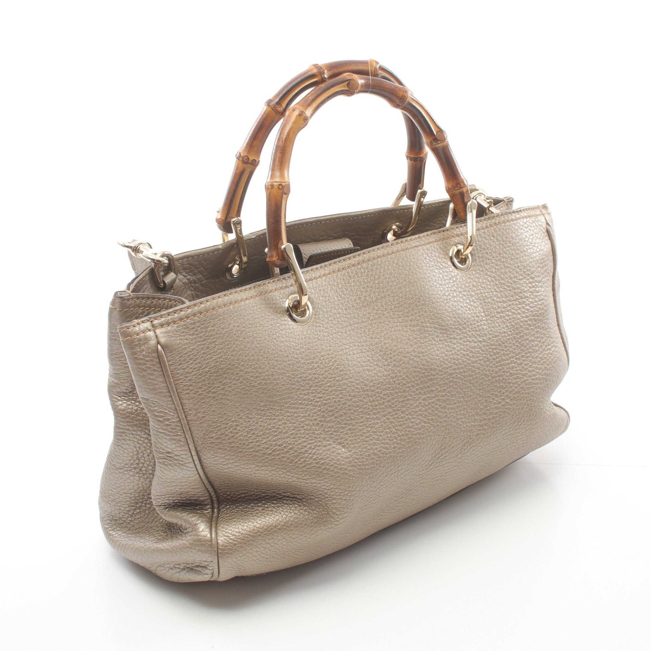 Gucci Gucci Bamboo Shopper Medium Handbag Tote Bag Leather Champagne Gold Size ONE SIZE - 2 Thumbnail
