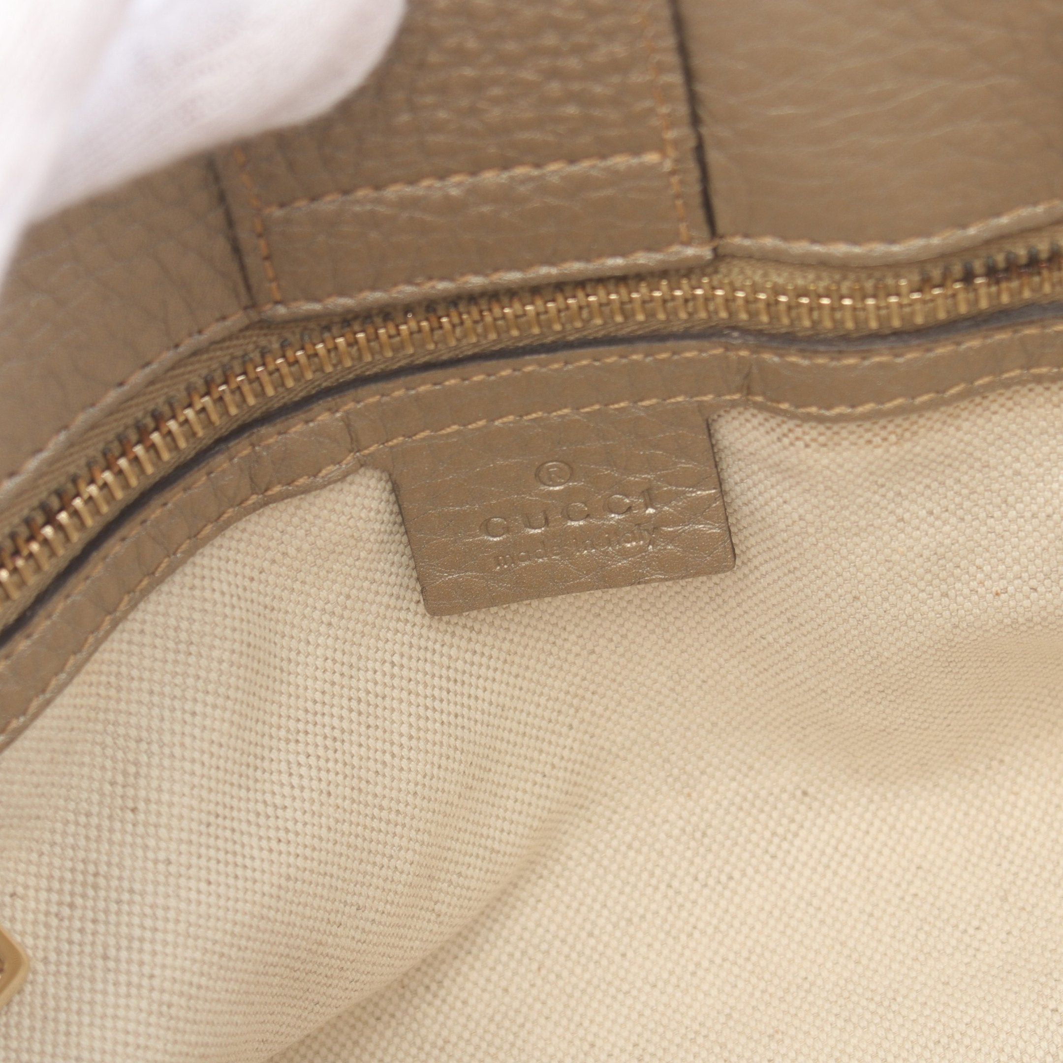 Gucci Gucci Bamboo Shopper Medium Handbag Tote Bag Leather Champagne Gold Size ONE SIZE - 4 Thumbnail