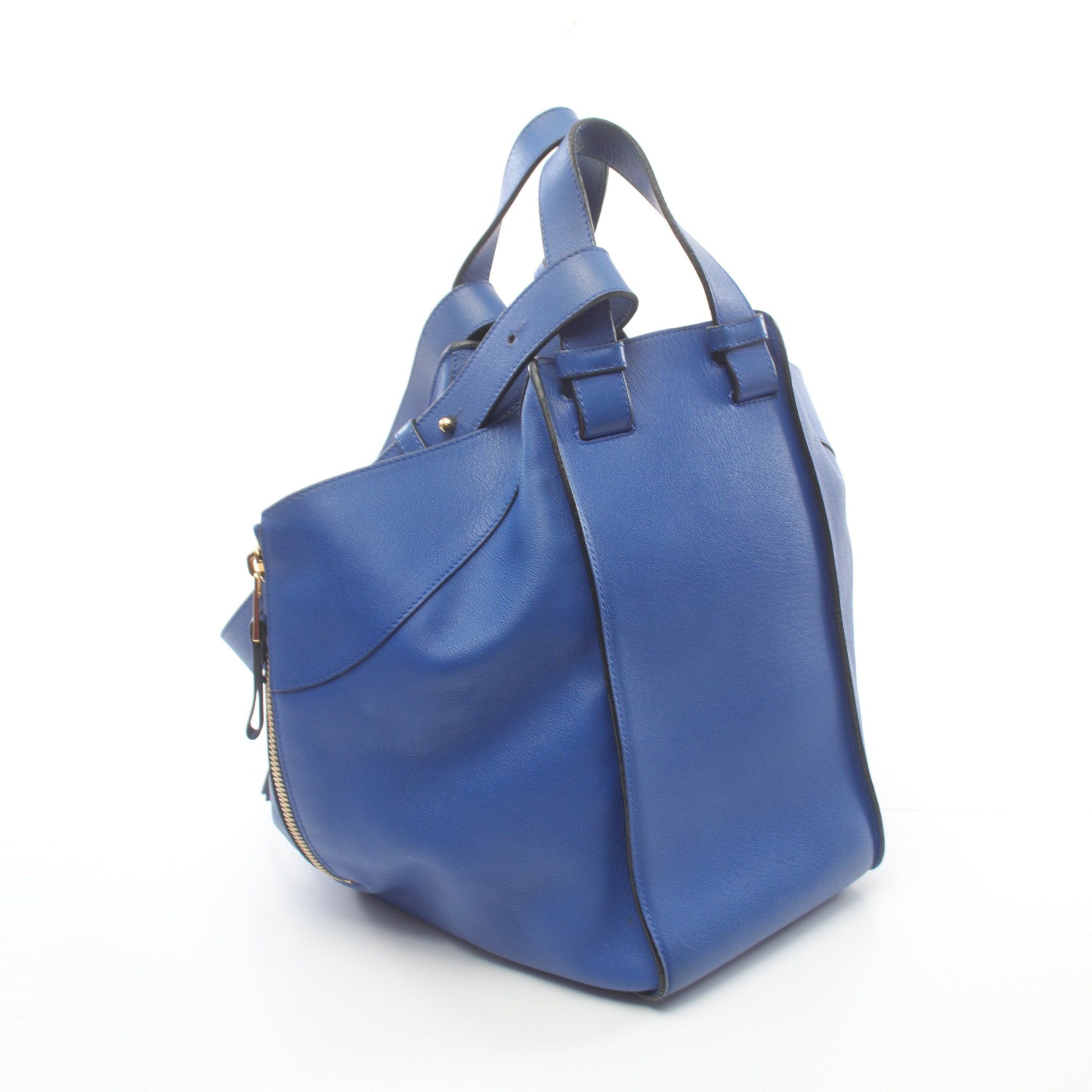 Loewe Loewe Hammock Medium Handbag Leather Blue Size ONE SIZE - 2 Thumbnail