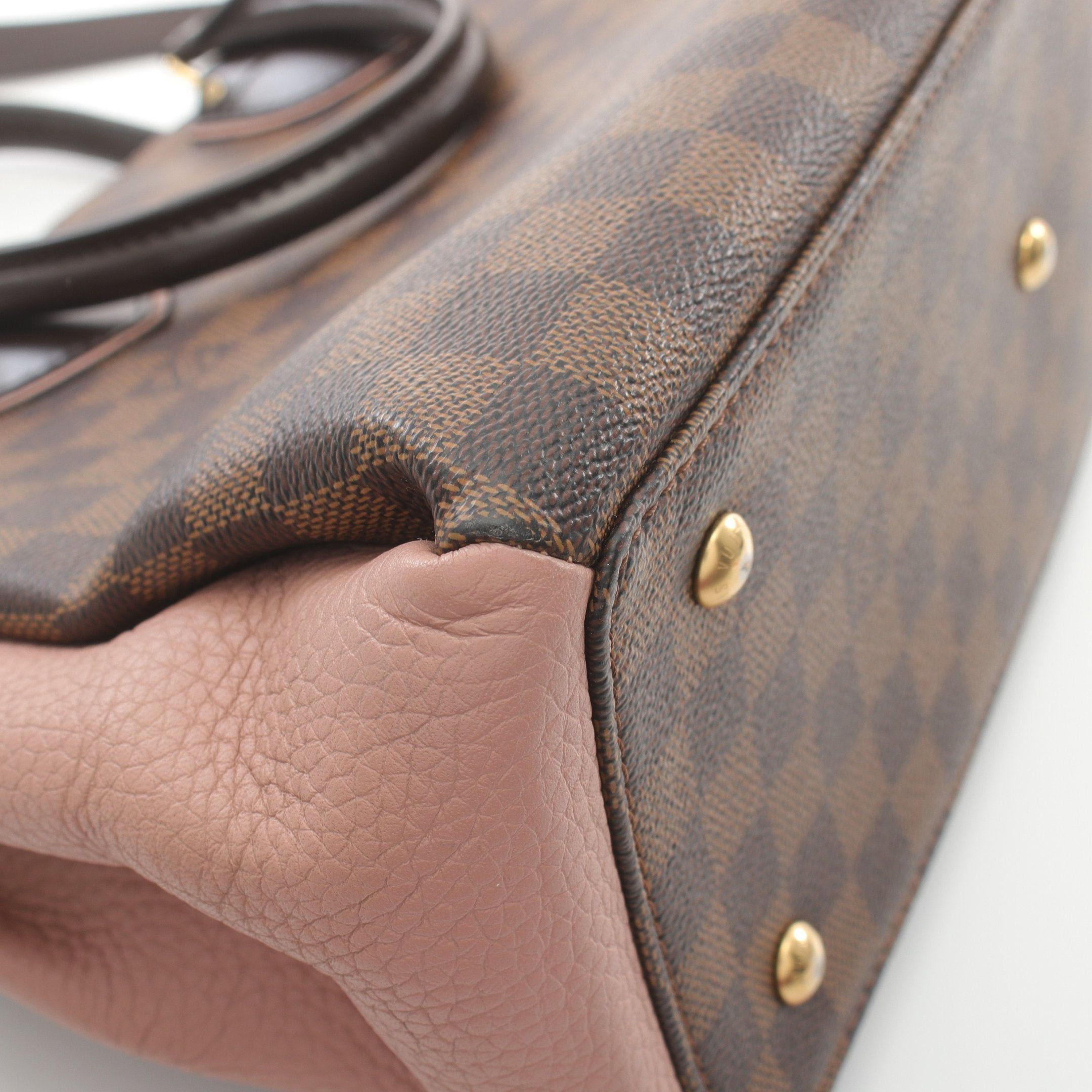Louis Vuitton Louis Vuitton Normandy Damier Ebene Magnolia Handbag Leather Brown Pink Size ONE SIZE - 7 Thumbnail