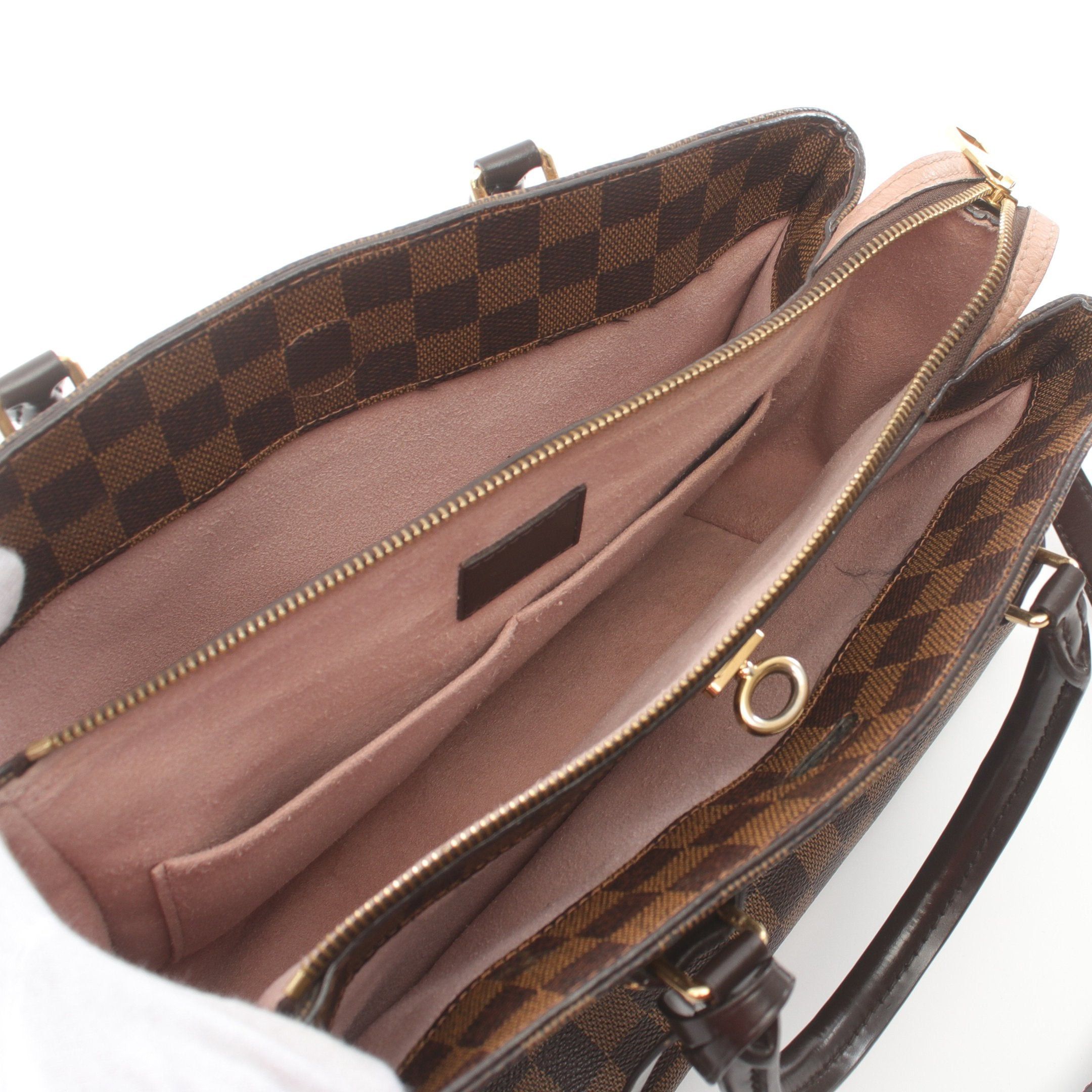 Louis Vuitton Louis Vuitton Normandy Damier Ebene Magnolia Handbag Leather Brown Pink Size ONE SIZE - 3 Thumbnail