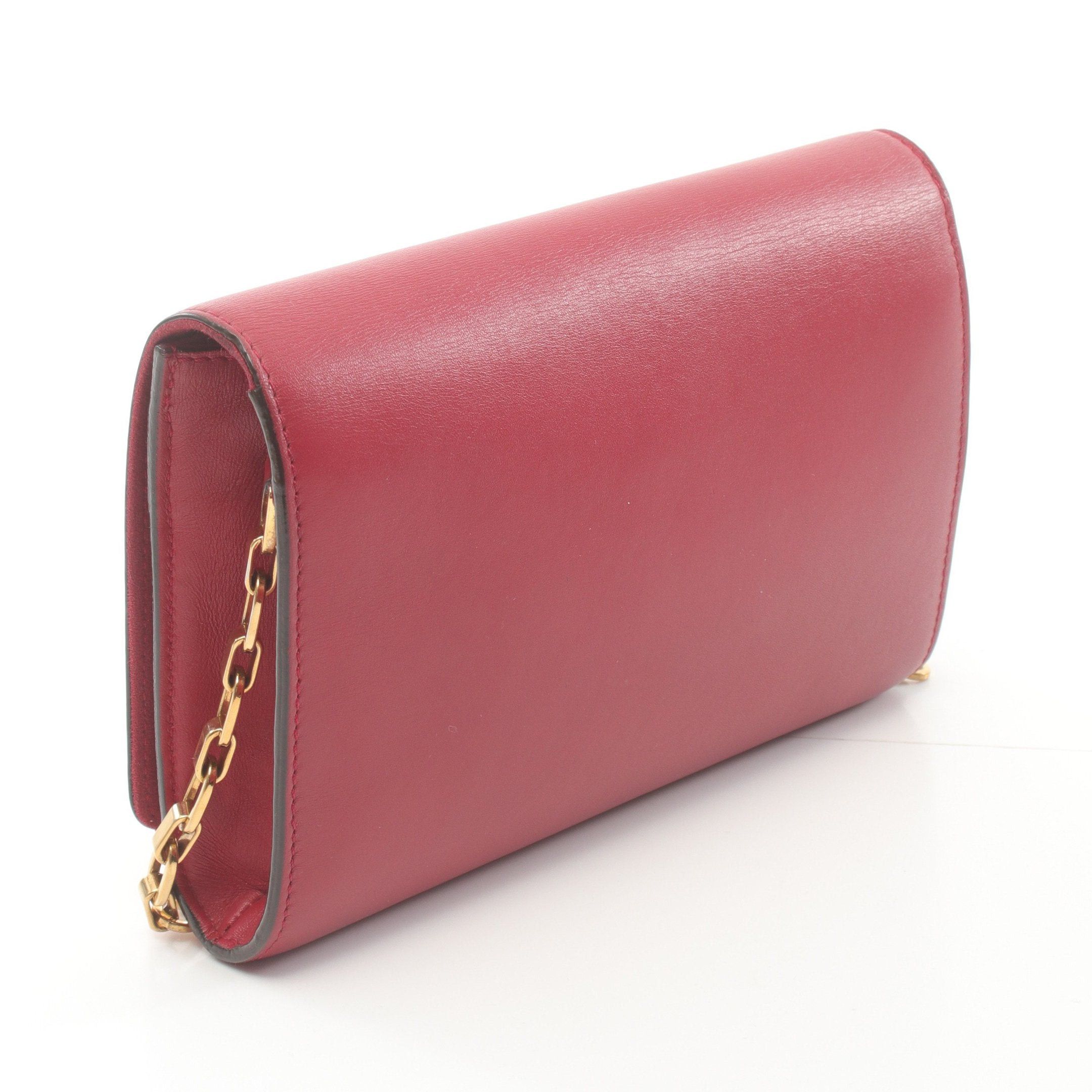 Louis Vuitton Louis Vuitton Pochette Louise Mm Chain Wallet Leather Red Size ONE SIZE - 2 Thumbnail