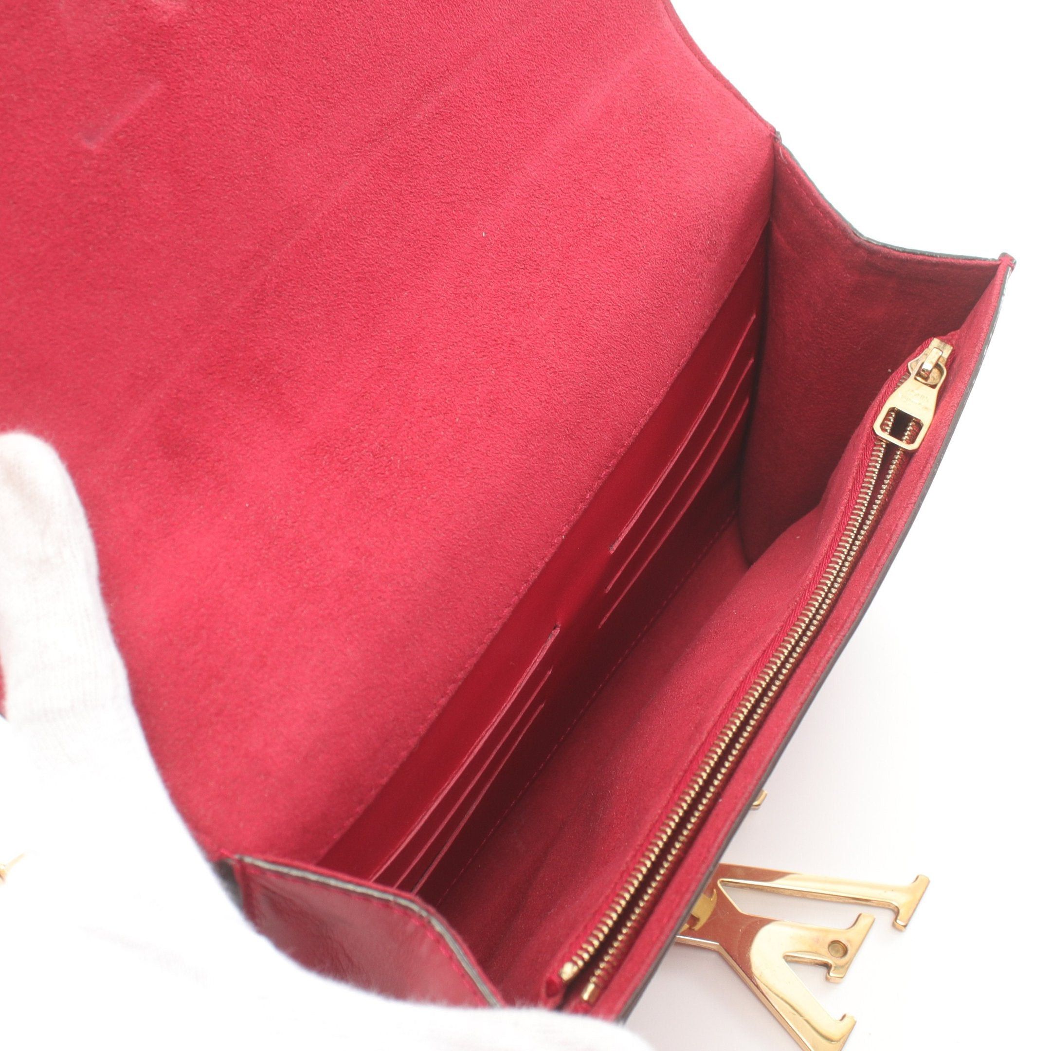 Louis Vuitton Louis Vuitton Pochette Louise Mm Chain Wallet Leather Red Size ONE SIZE - 3 Thumbnail