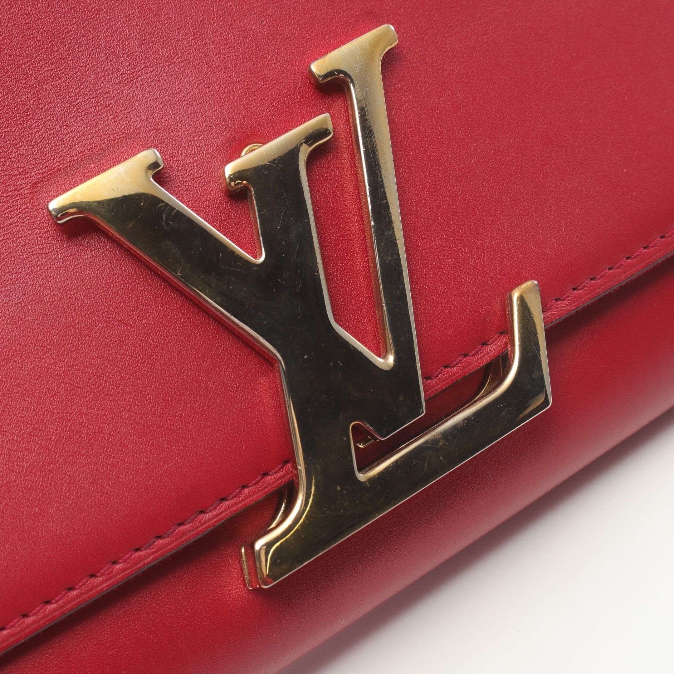 Louis Vuitton Louis Vuitton Pochette Louise Mm Chain Wallet Leather Red Size ONE SIZE - 8 Thumbnail