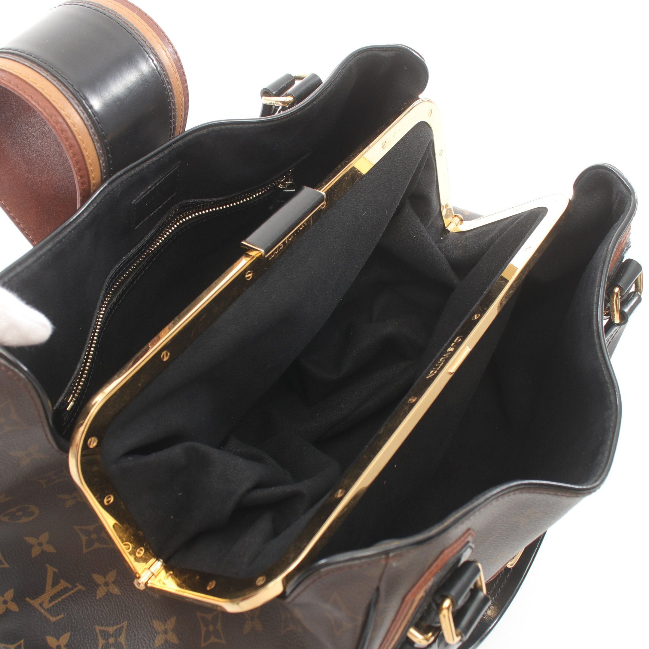 Louis Vuitton Louis Vuitton Greet Monogram Mirage Handbag Leather Brown Black Size ONE SIZE - 3 Thumbnail