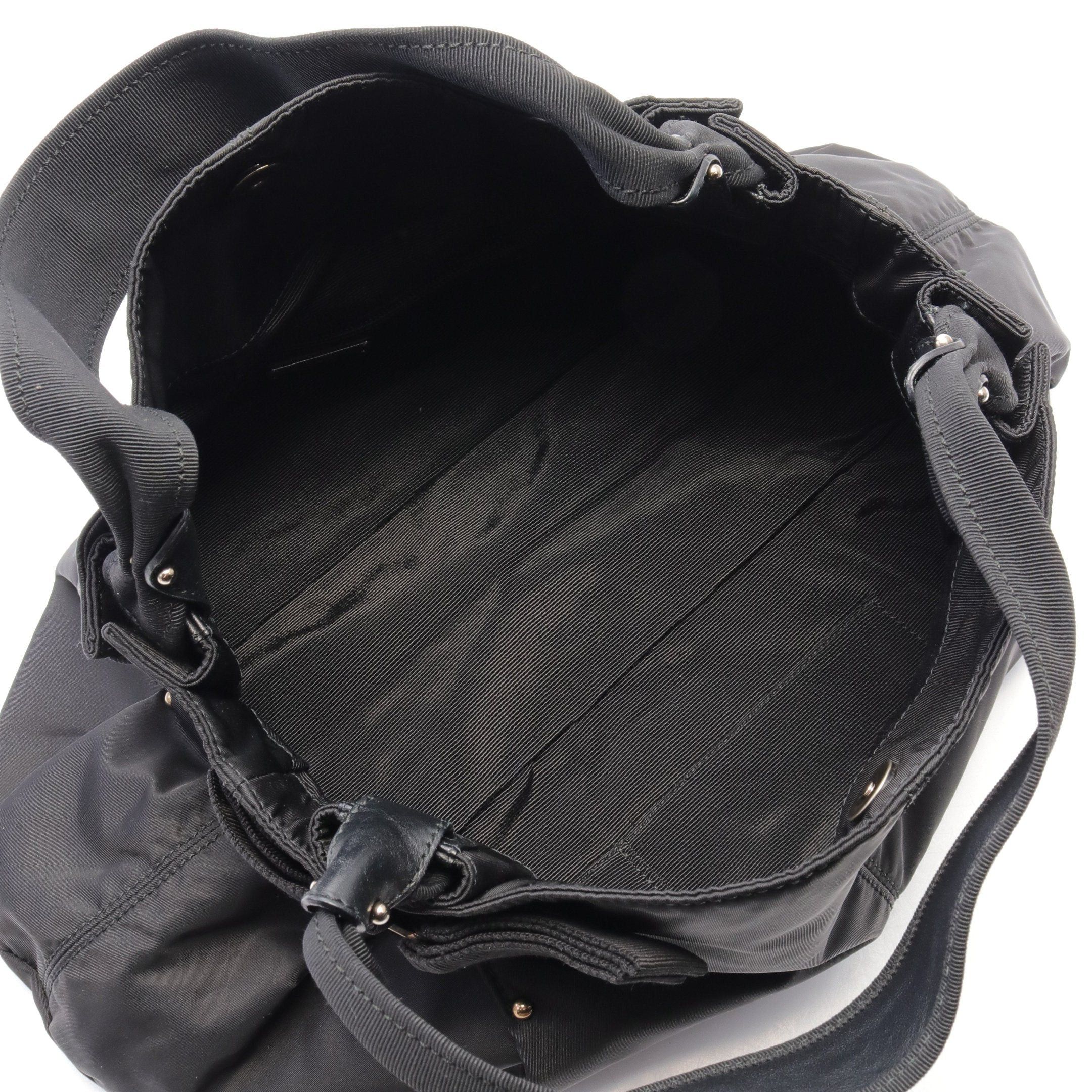Salvatore Ferragamo Salvatore Ferragamo Vara Ribbon Handbag Nylon Leather Black Size ONE SIZE - 3 Thumbnail