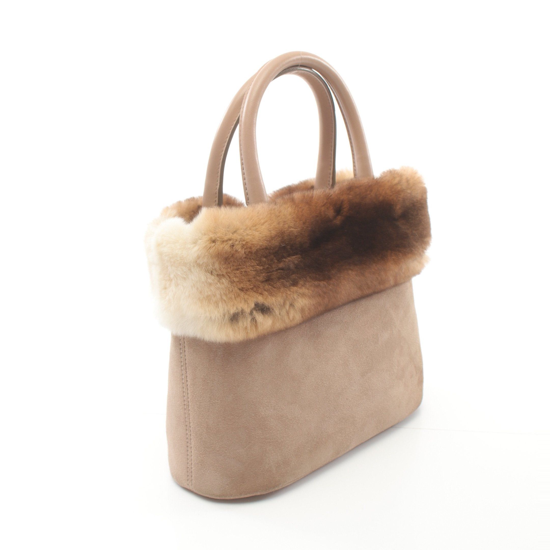 Salvatore Ferragamo Salvatore Ferragamo Handbag Suede Rabbit Fur Leather Beige Brown Size ONE SIZE - 2 Thumbnail