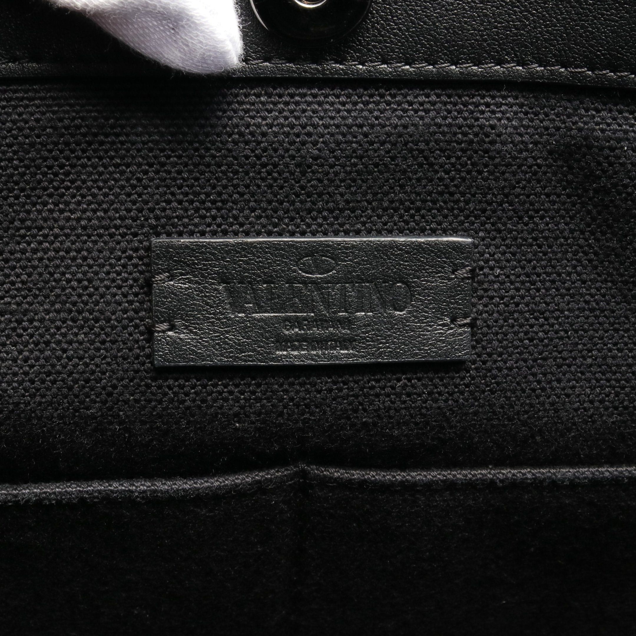 Valentino Valentino Vltn Handbag Tote Bag Canvas Leather Black Size ONE SIZE - 4 Thumbnail