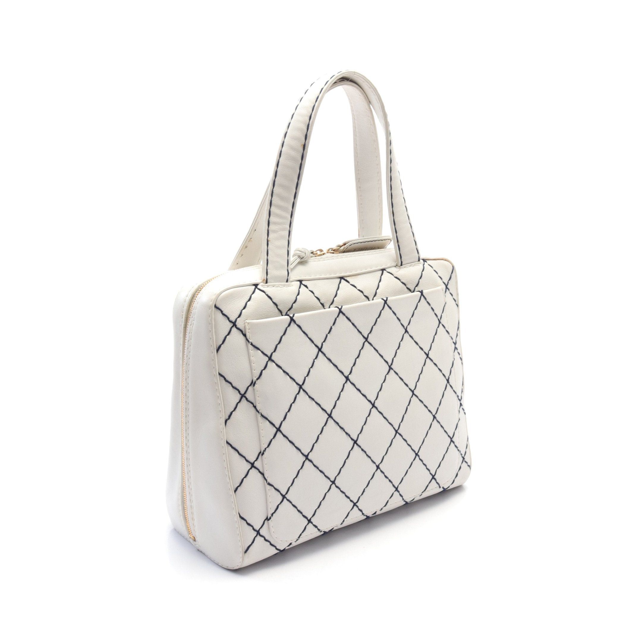 Chanel Chanel Wild Stitch Handbag Leather White Matte Gold Hardware Size ONE SIZE - 2 Thumbnail