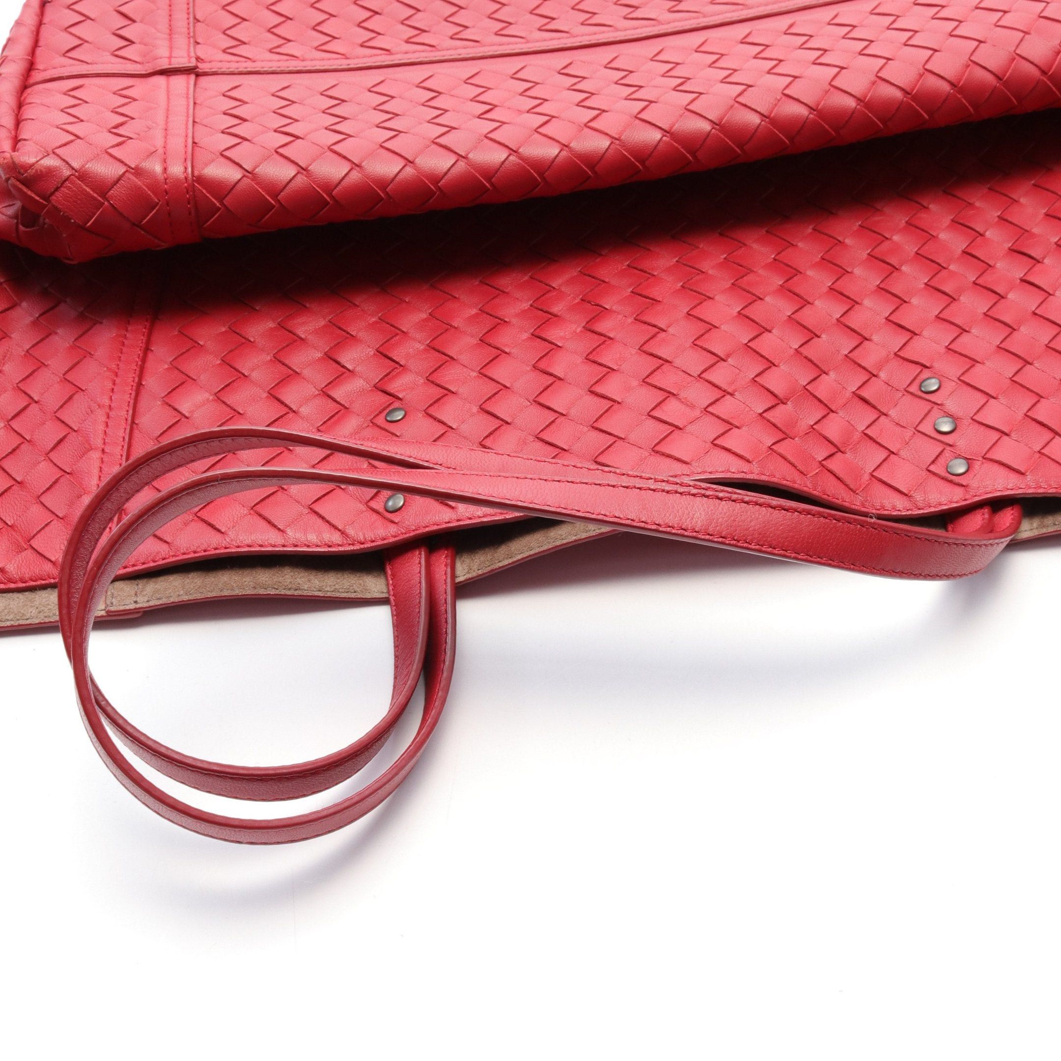 Bottega Veneta Bottega Veneta Intrecciato Handbag Tote Bag Leather Red Size ONE SIZE - 7 Thumbnail