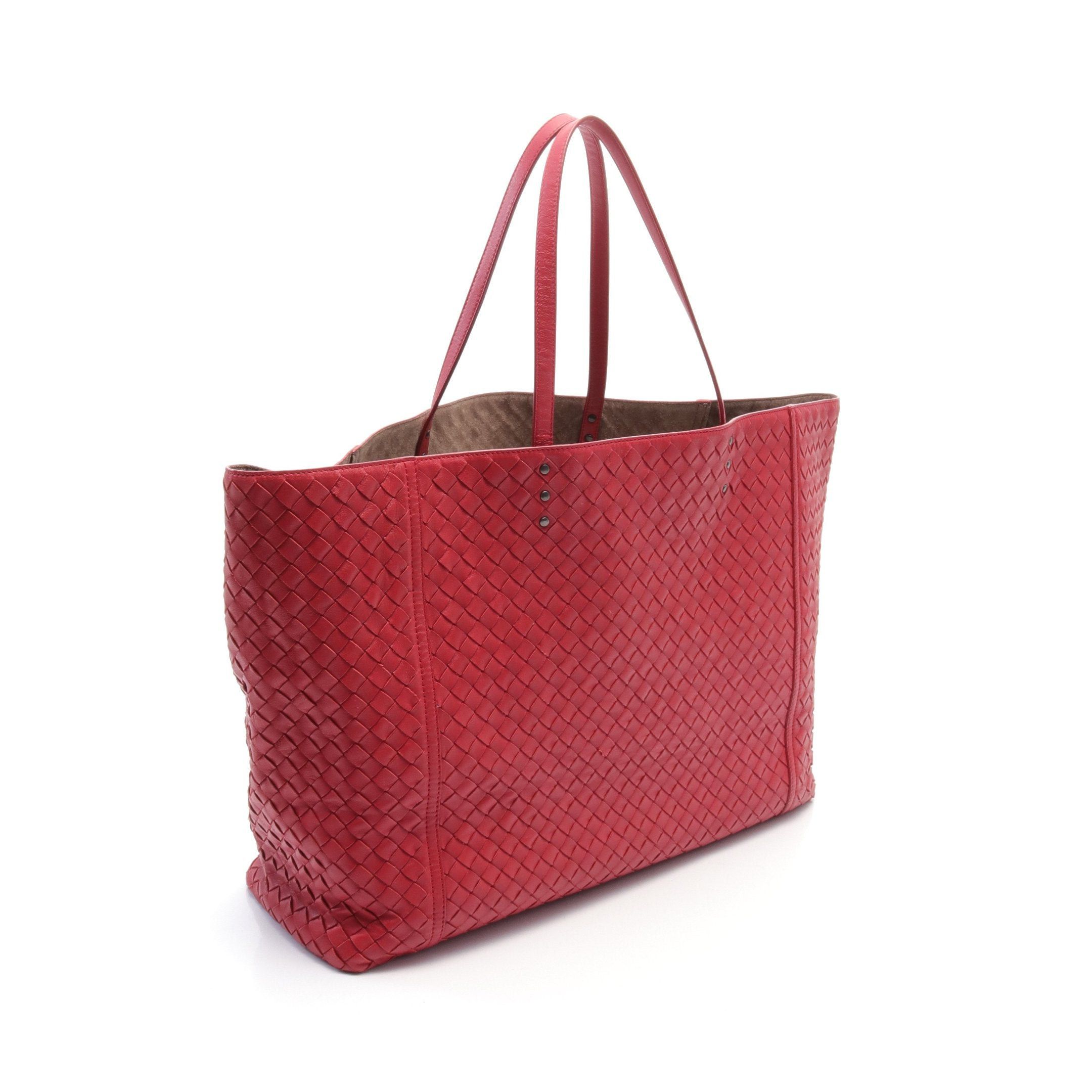 Bottega Veneta Bottega Veneta Intrecciato Handbag Tote Bag Leather Red Size ONE SIZE - 2 Thumbnail