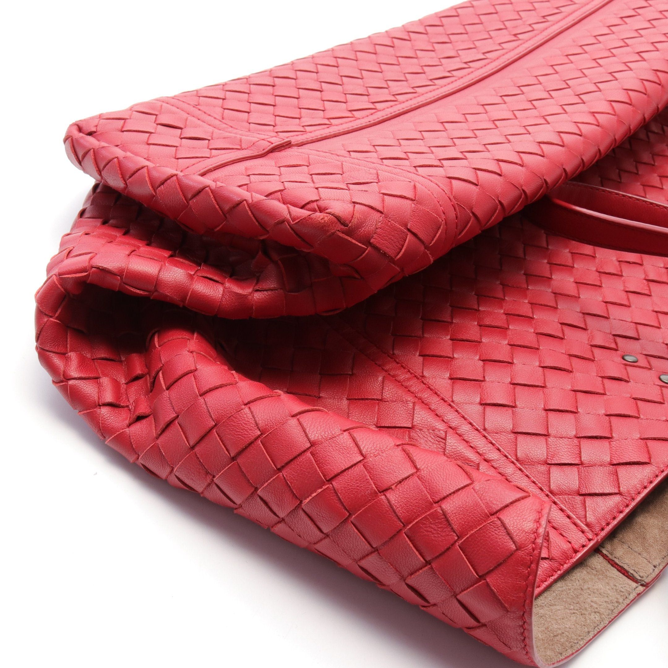 Bottega Veneta Bottega Veneta Intrecciato Handbag Tote Bag Leather Red Size ONE SIZE - 5 Thumbnail