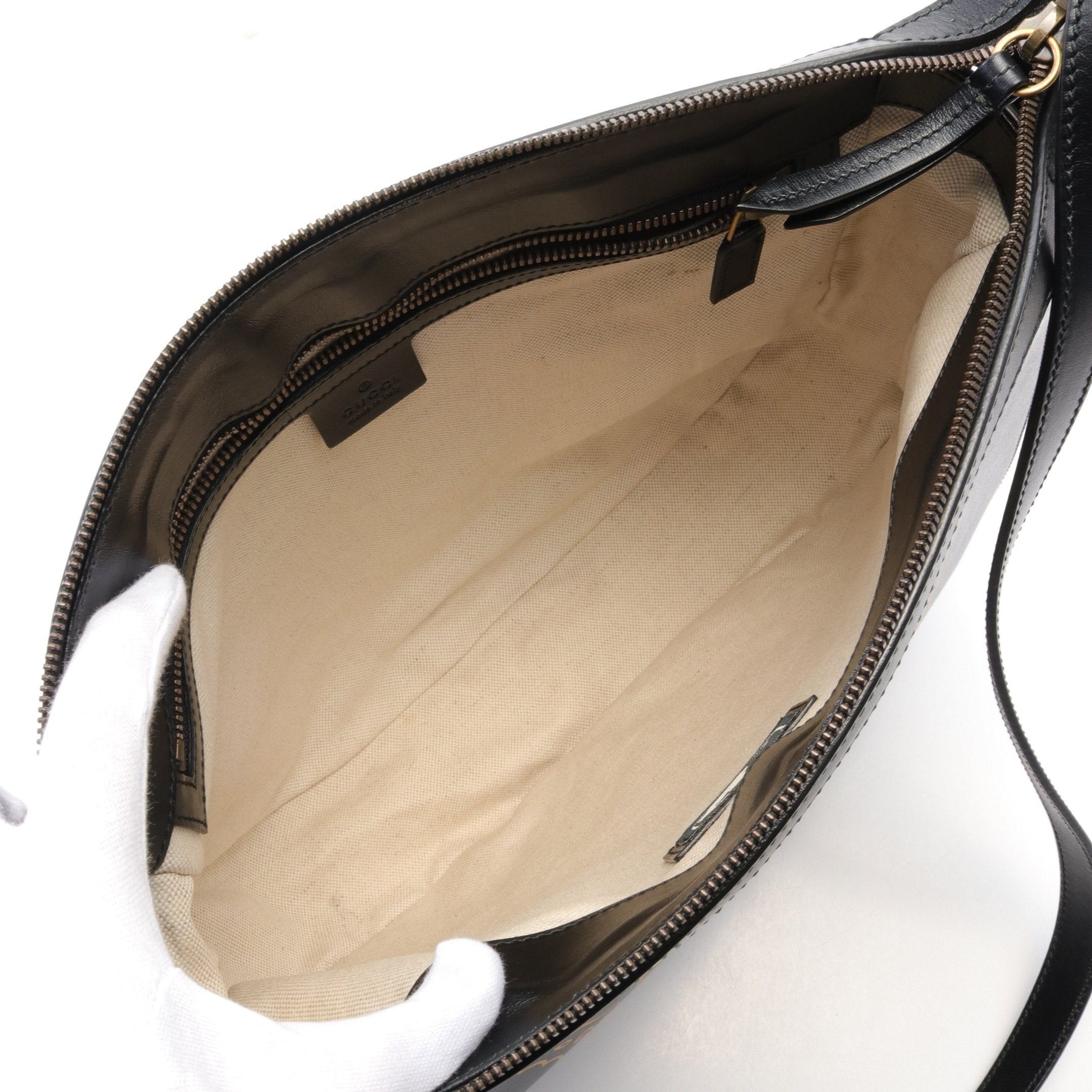Gucci Gucci Gucci * Mlb La Angels Shoulder Bag Leather Black Size ONE SIZE - 3 Thumbnail