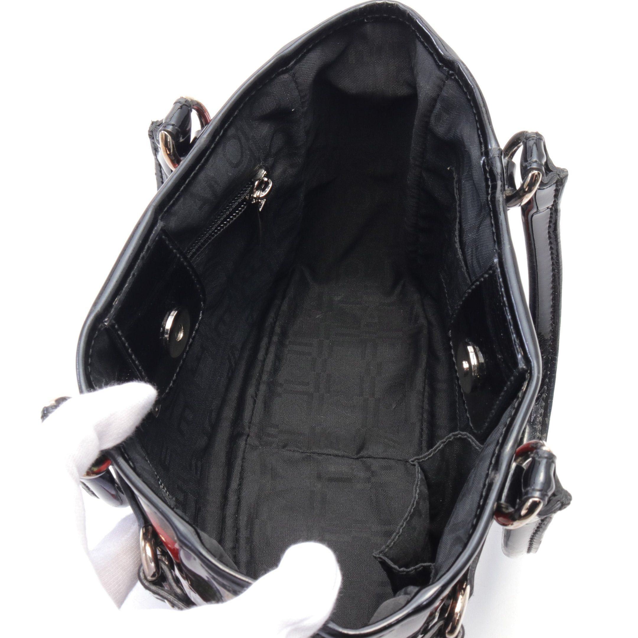 Salvatore Ferragamo Salvatore Ferragamo Handbag Patent Leather Black Multicolor Size ONE SIZE - 3 Thumbnail