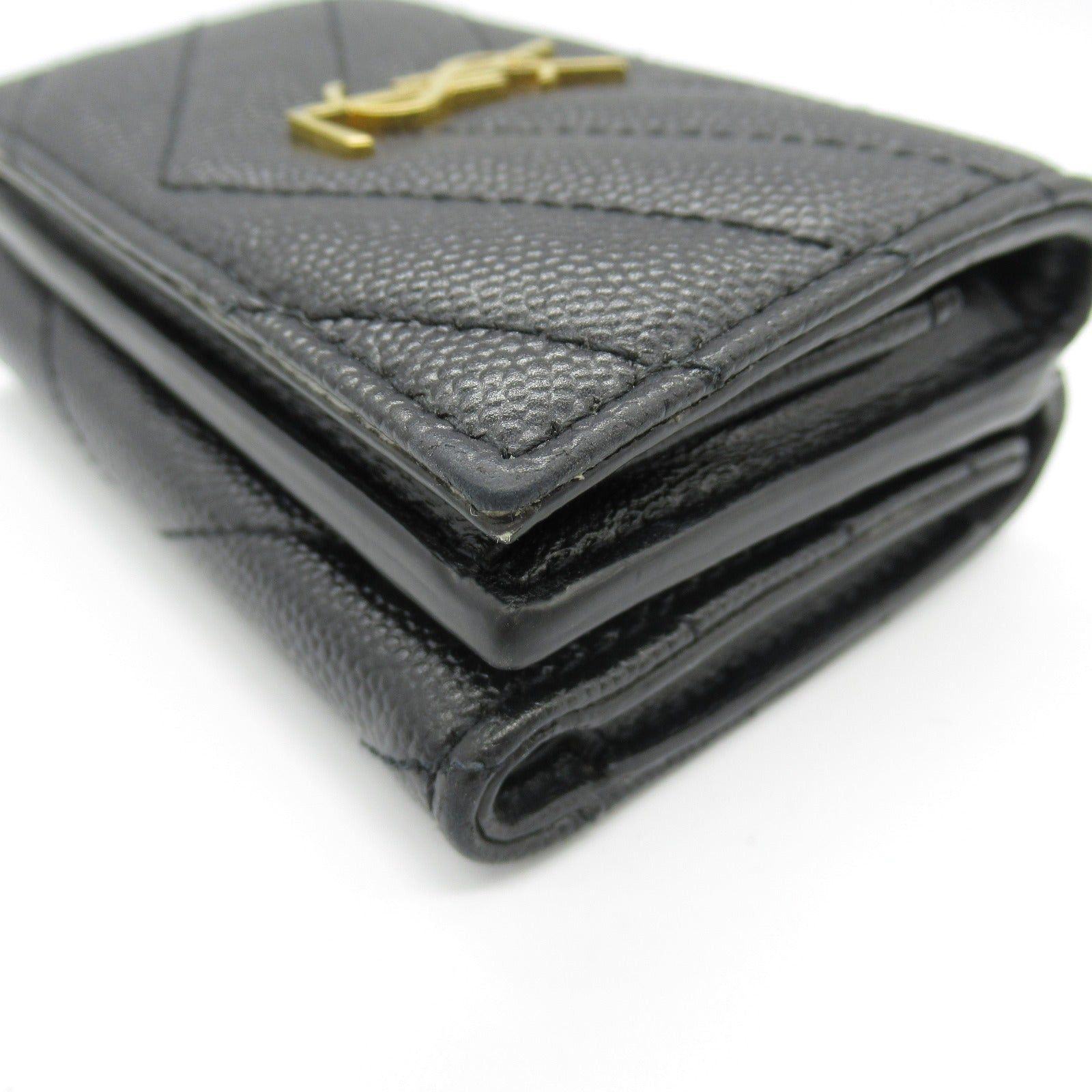 Yves Saint Laurent Yves Saint Laurent Origami Tiny Wallet Trifold Leather Black Size ONE SIZE - 9 Thumbnail